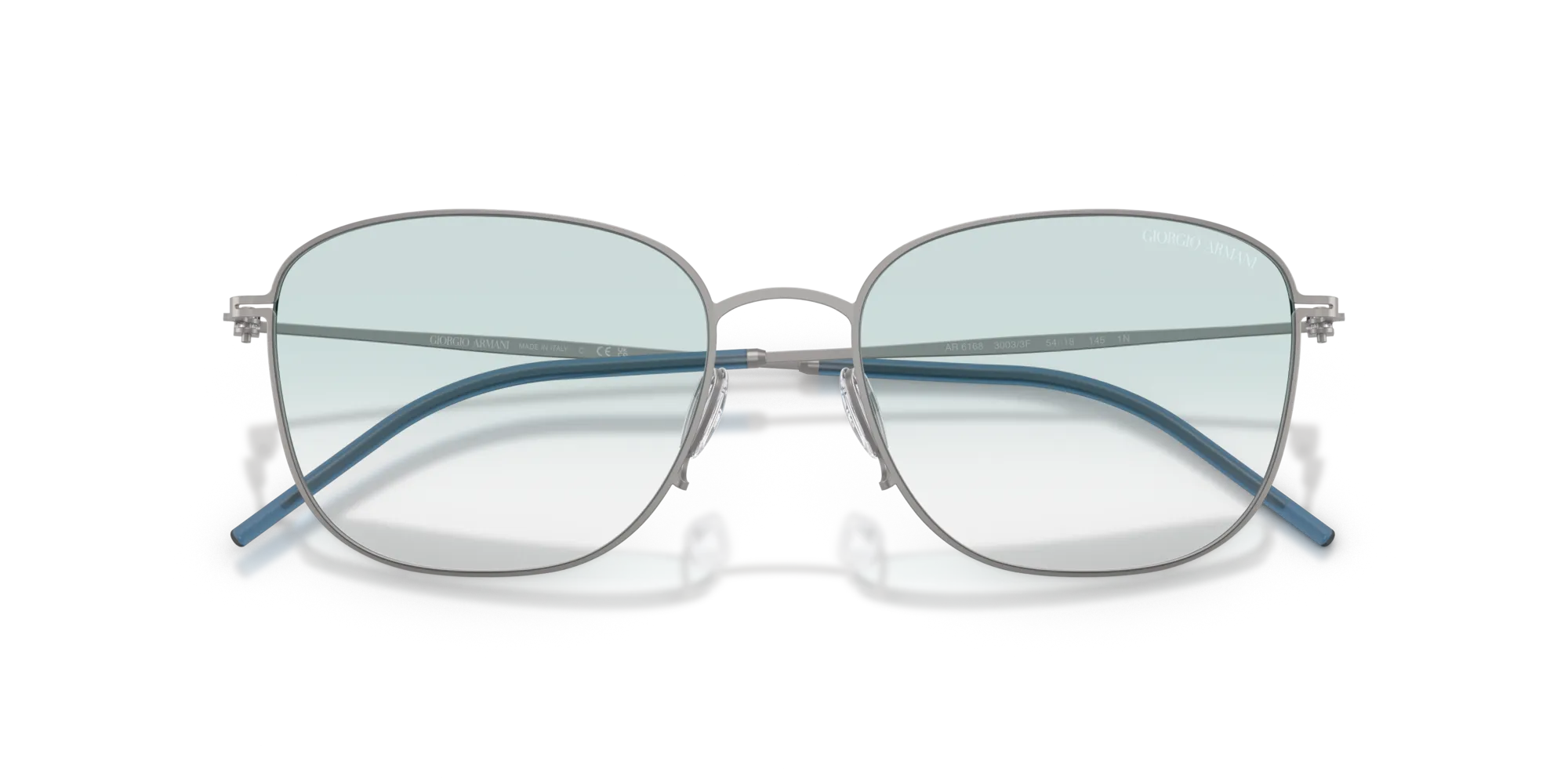 Giorgio Armani AR6168 30033F Occhiali da sole Metallo Grigio Blu Pillow Normale Sfumato - immagine 2