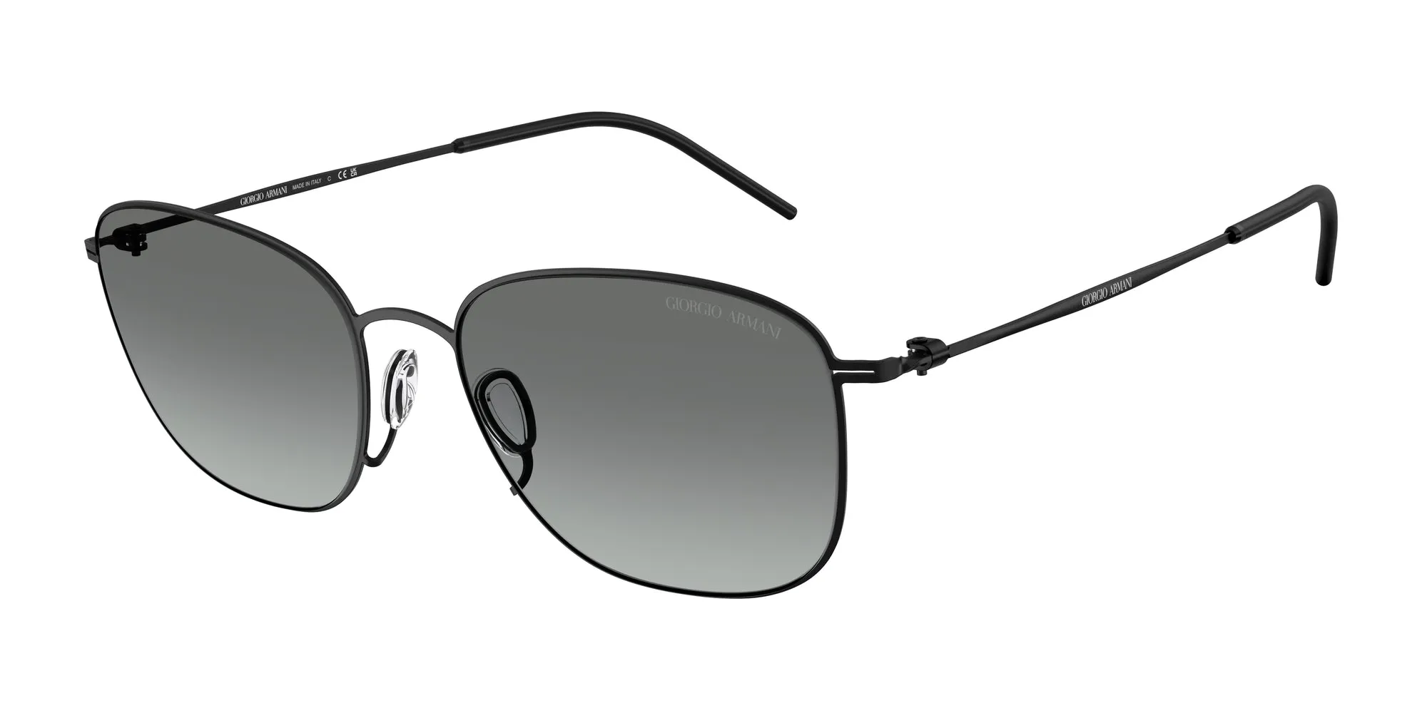 Giorgio Armani AR6168 300111 Occhiali da sole Metallo Nero Grigio Pillow Normale Sfumato - immagine 1