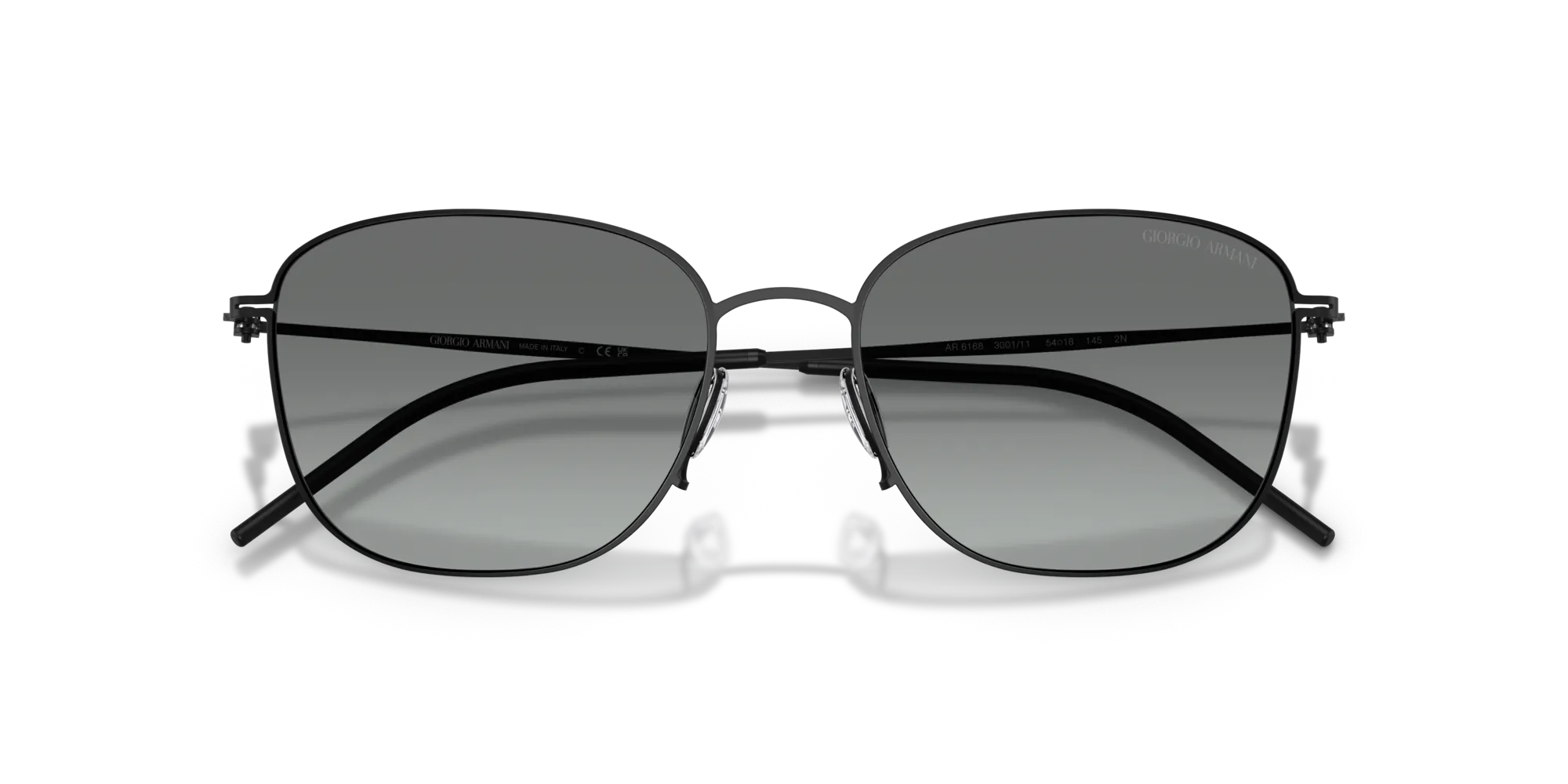 Giorgio Armani AR6168 300111 Occhiali da sole Metallo Nero Grigio Pillow Normale Sfumato - immagine 2