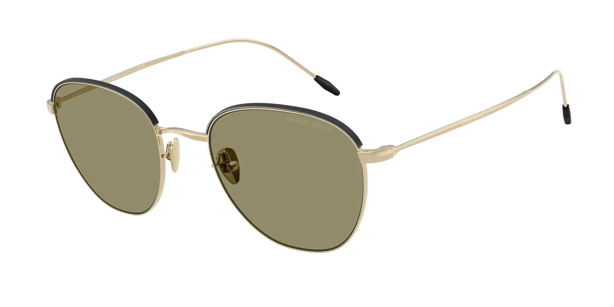 Giorgio Armani AR6048 30132A Occhiali da sole Acciaio Oro Verde Squadrata Normale - immagine 1