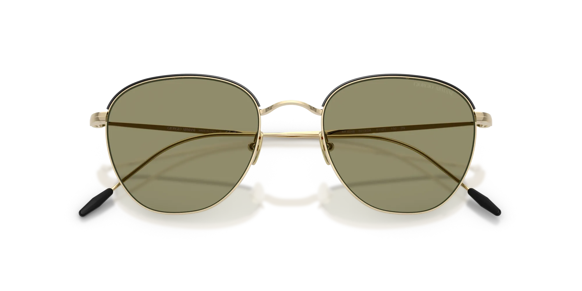 Giorgio Armani AR6048 30132A Occhiali da sole Acciaio Oro Verde Squadrata Normale - immagine 2