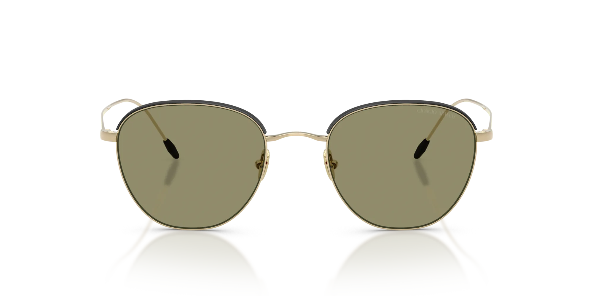 Giorgio Armani AR6048 30132A Occhiali da sole Acciaio Oro Verde Squadrata Normale - immagine 3