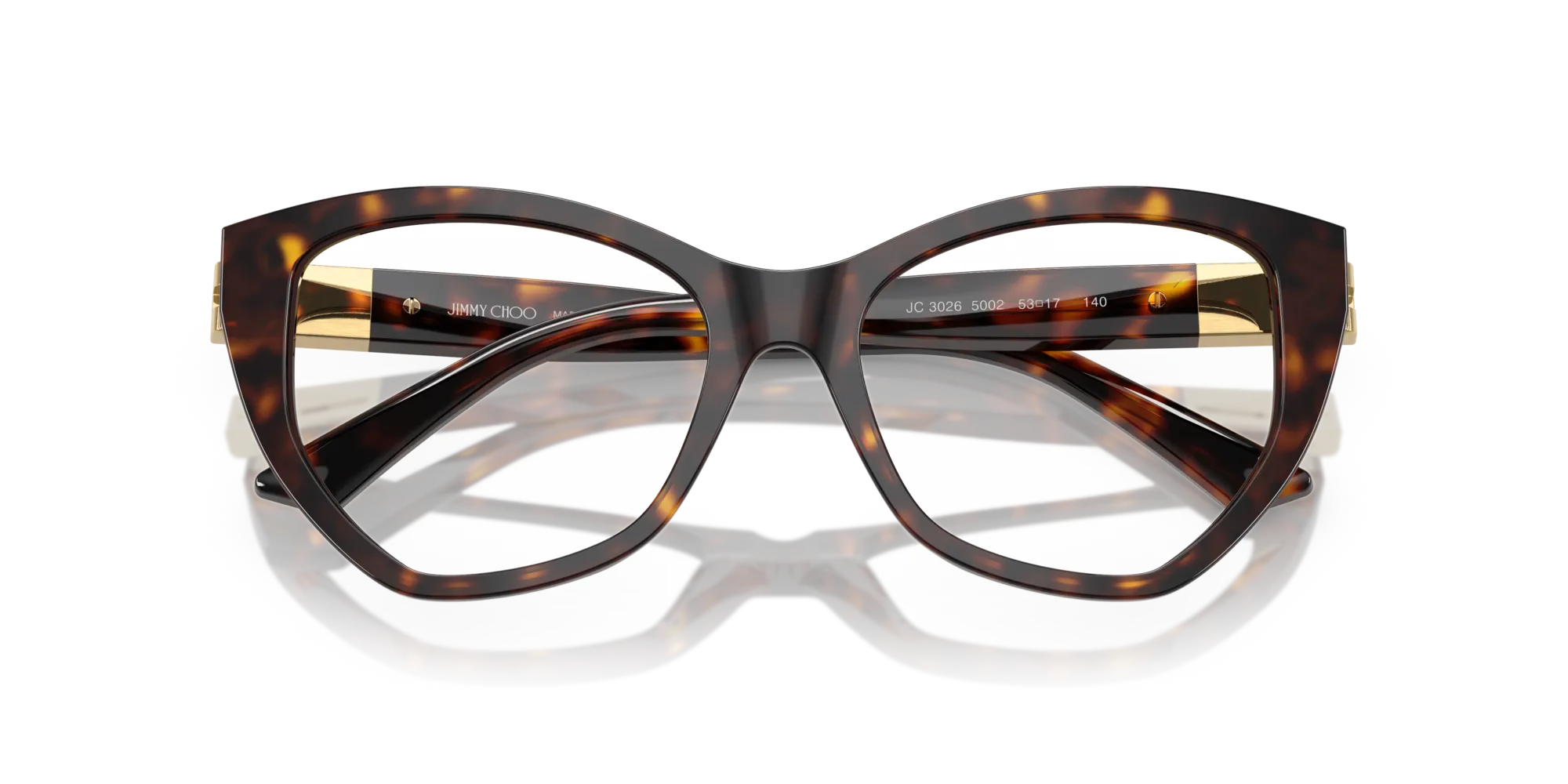 Jimmy Choo JC3026 5002 Montature da vista Acetato Tartaruga Geometrica Normale - immagine 2