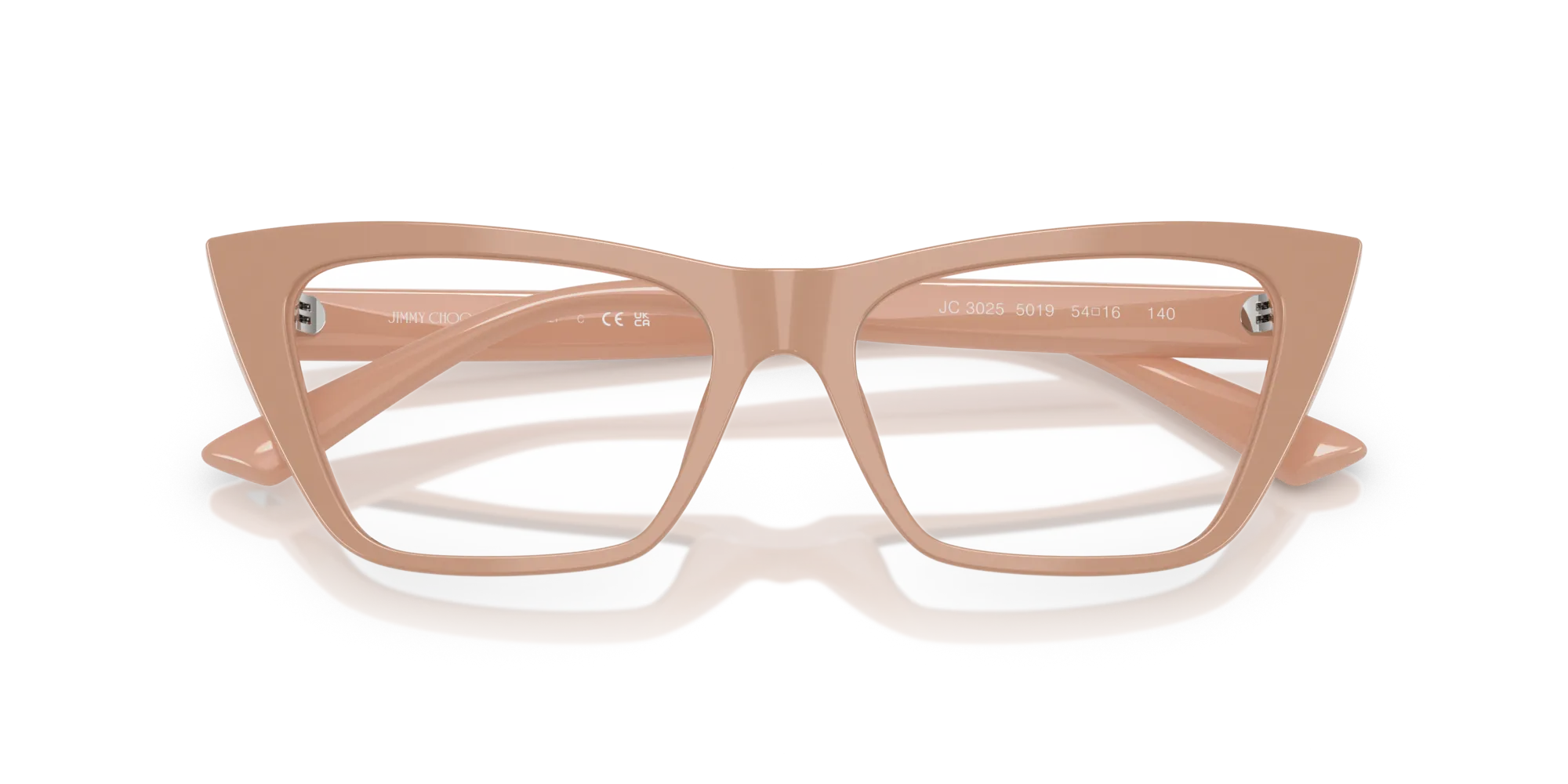 Jimmy Choo JC3025 5019 Montature da vista Acetato Rosa Trasparente Cat Eye Normale - immagine 2