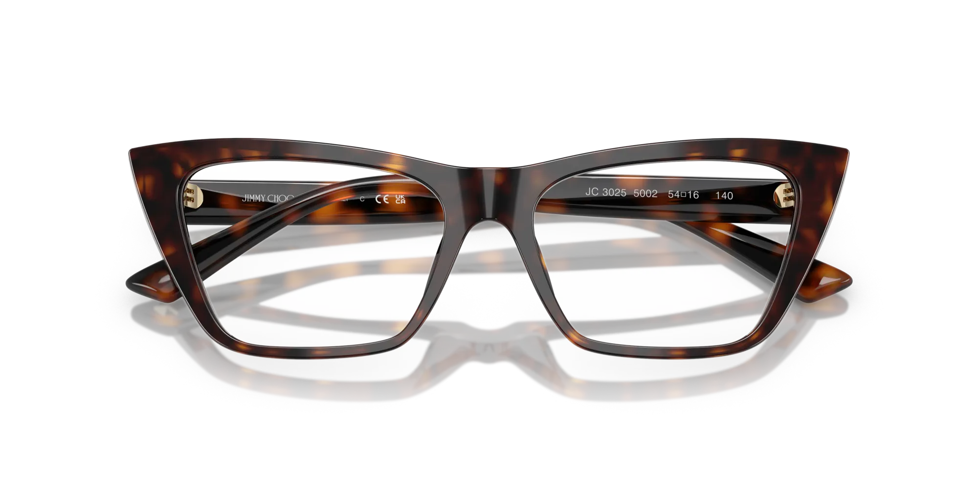 Jimmy Choo JC3025 5002 Montature da vista Acetato Tartaruga Cat Eye Normale - immagine 2