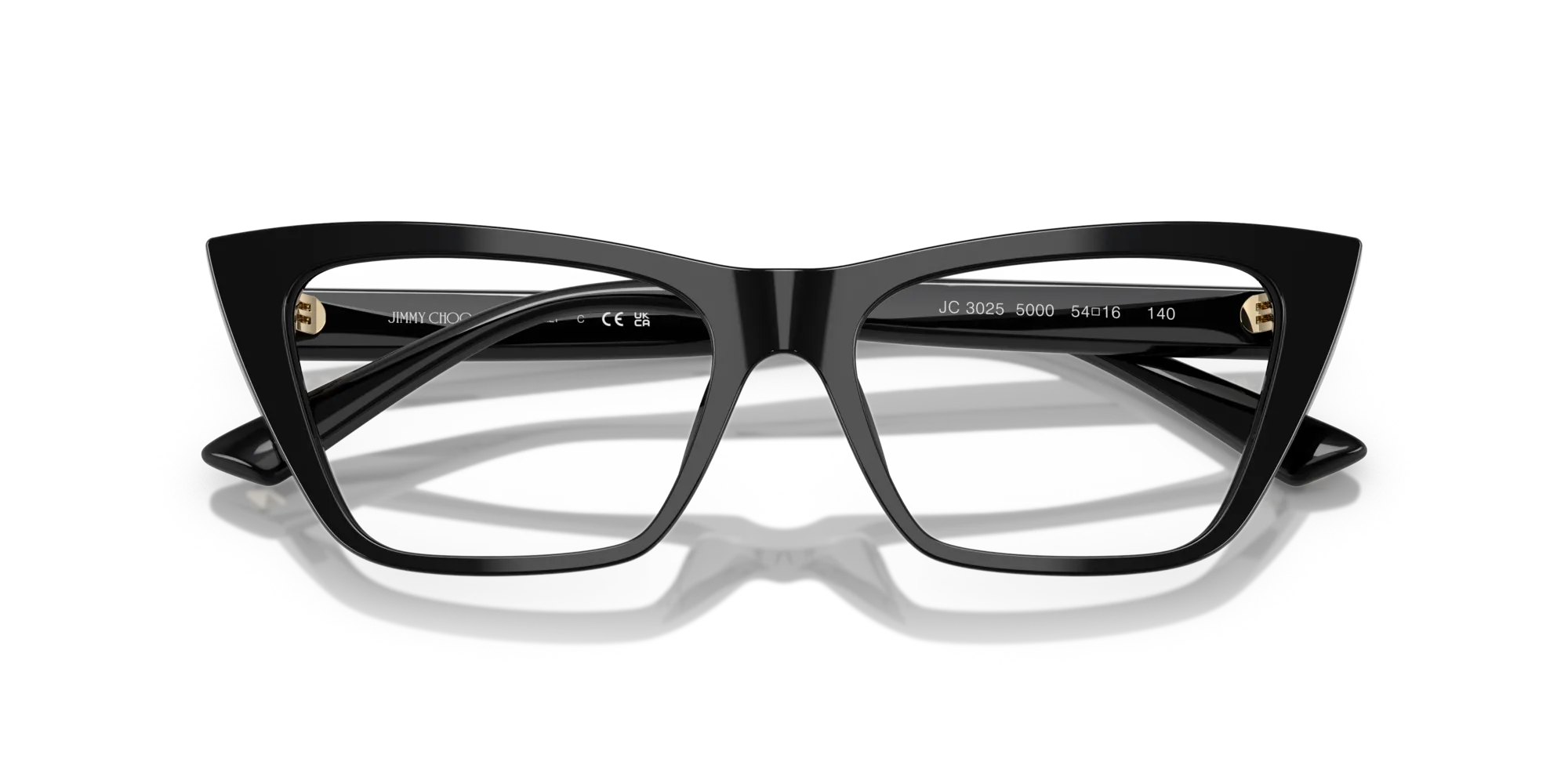 Jimmy Choo JC3025 5000 Montature da vista Acetato Nero Trasparente Cat Eye Normale - immagine 2