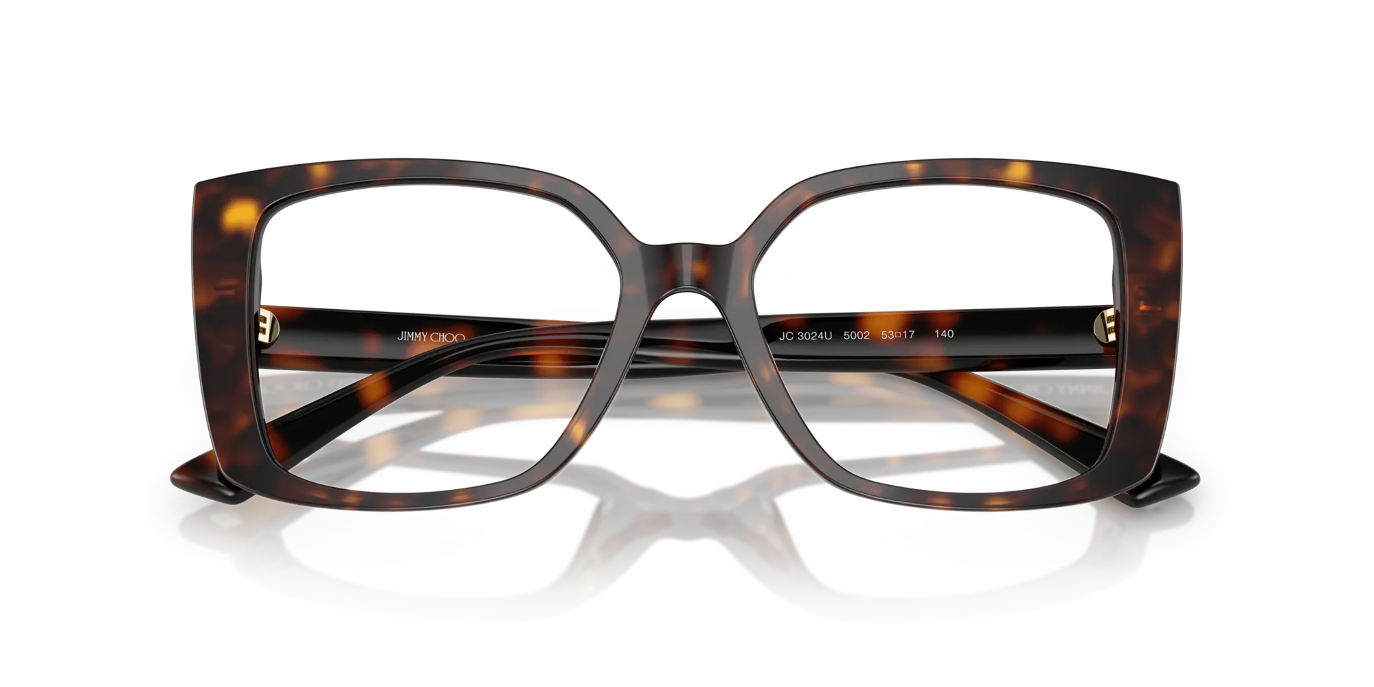 Jimmy Choo JC3024U 5002 Montature da vista Acetato Tartaruga Farfalla Normale - immagine 2