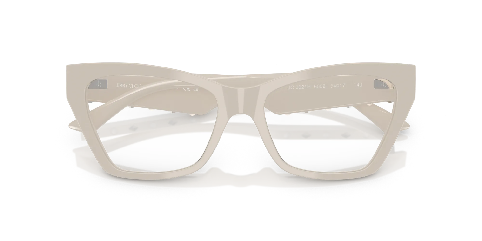 Jimmy Choo JC3021H 5008 Montature da vista Acetato Bianco Trasparente Cat Eye Normale - immagine 2