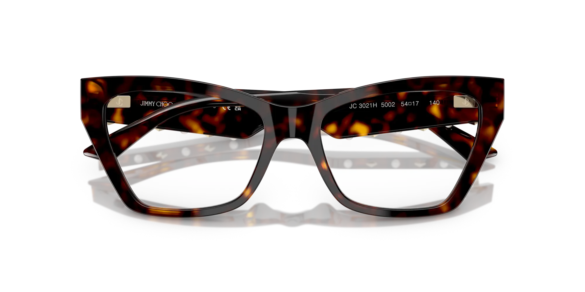 Jimmy Choo JC3021H 5002 Montature da vista Acetato Tartaruga Cat Eye Normale - immagine 2