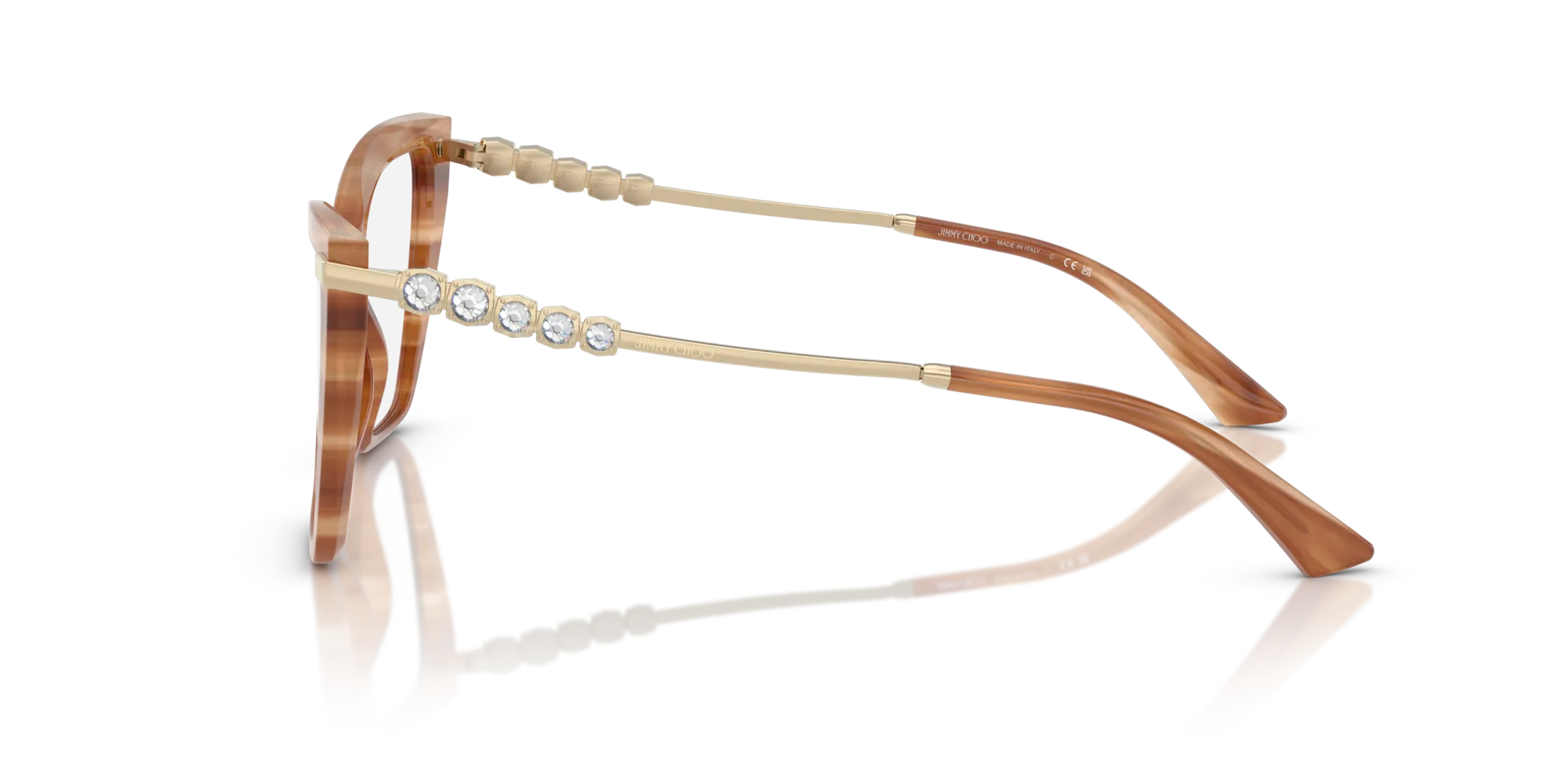 Jimmy Choo JC3020B 5055 Montature da vista Acetato Marrone Cat Eye Normale - immagine 4