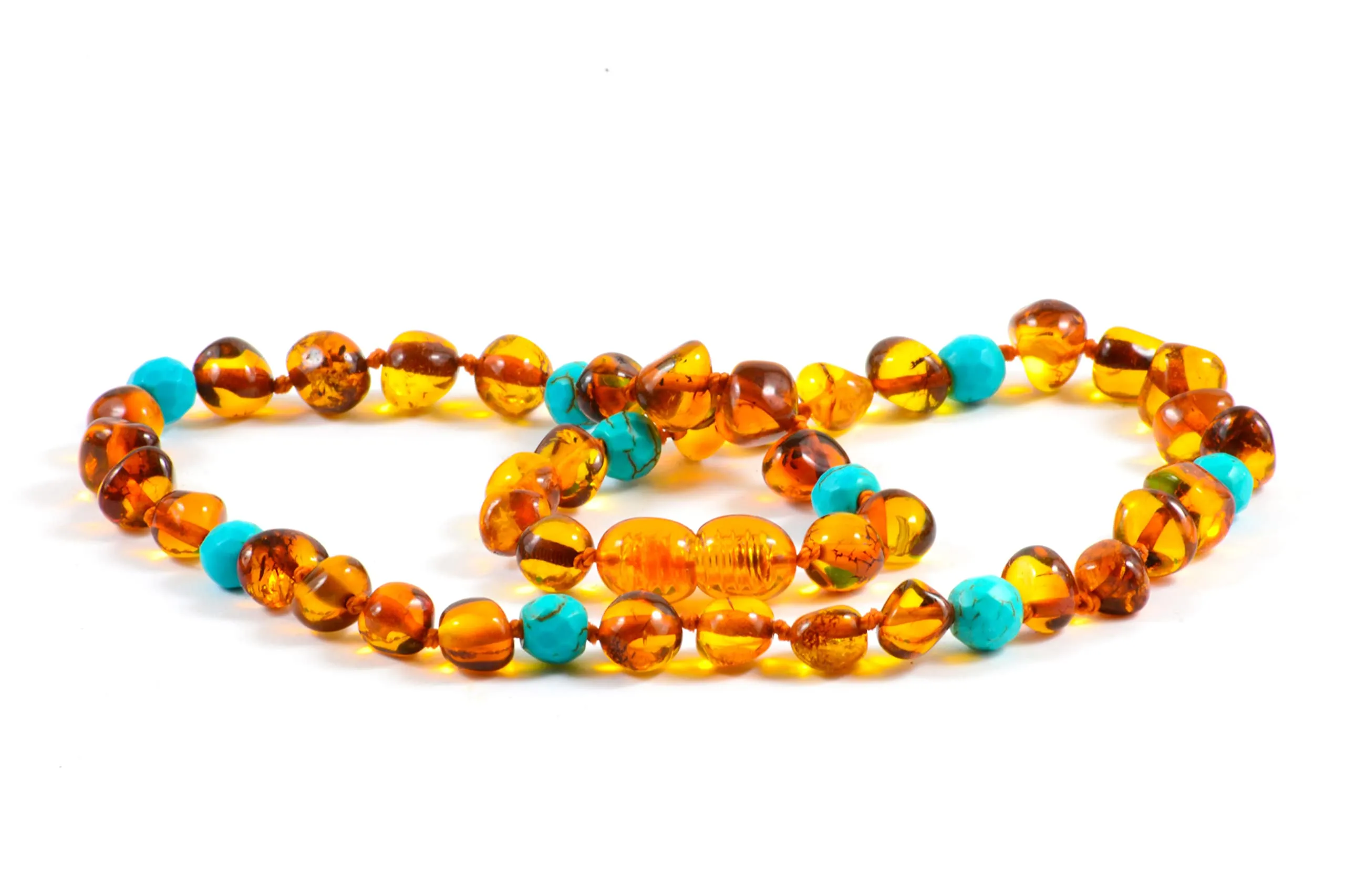Collana Ambra Naturale - Massima qualità Certificata Vera Ambra del Baltico/Lunghezza 33 cm. / 100 Giorni Garanzia di Rimborso (Honey) - immagine 4