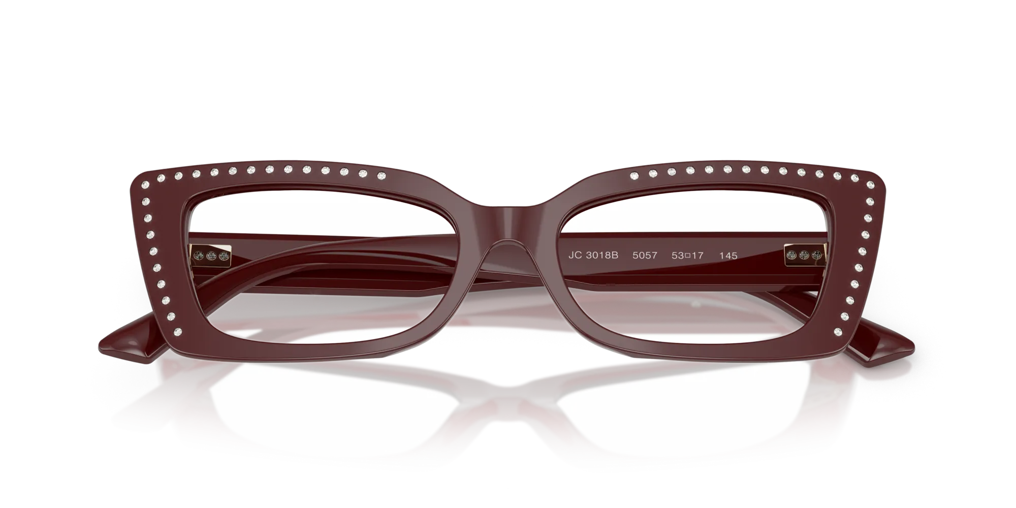 Jimmy Choo JC3018B 5057 Montature da vista Acetato Rosso Cat Eye Normale - immagine 2