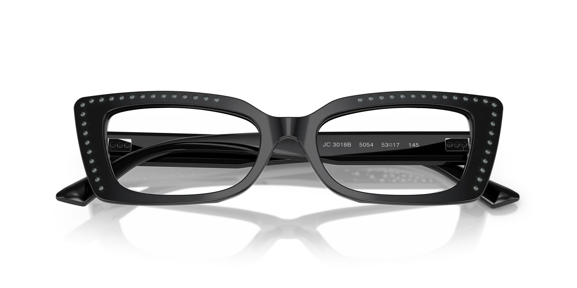 Jimmy Choo JC3018B 5054 Montature da vista Acetato Nero Cat Eye Normale - immagine 2