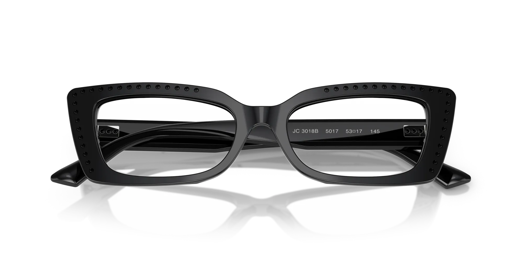 Jimmy Choo JC3018B 5017 Montature da vista Acetato Nero Cat Eye Normale - immagine 2