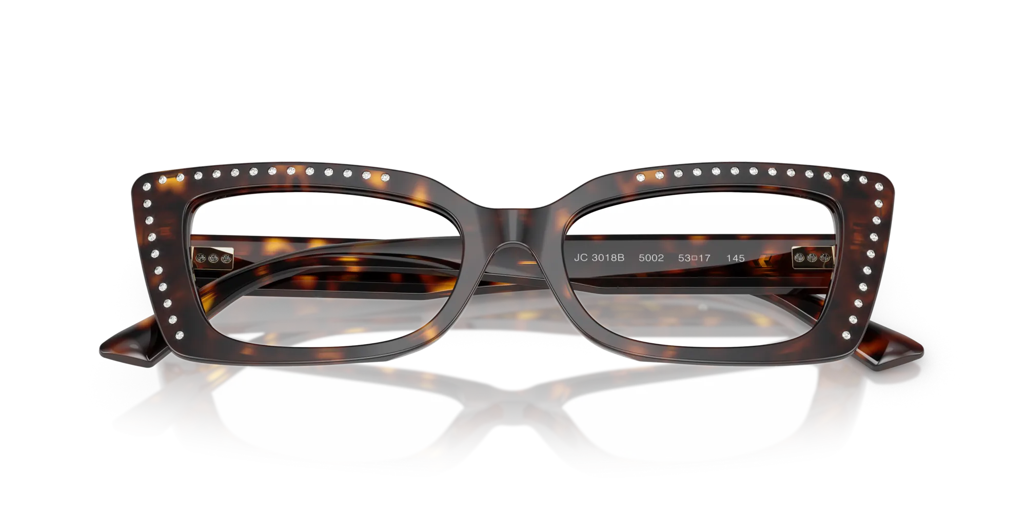 Jimmy Choo JC3018B 5002 Montature da vista Acetato Tartaruga Cat Eye Normale - immagine 2