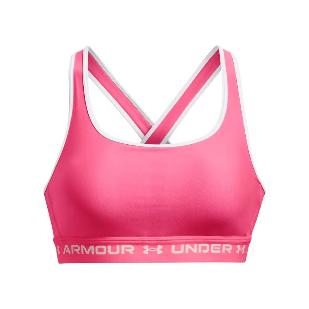 Under Armour Reggiseno Incrociato da Donna a Sostegno Medio, Rosa, S, Rosa, S - immagine 4