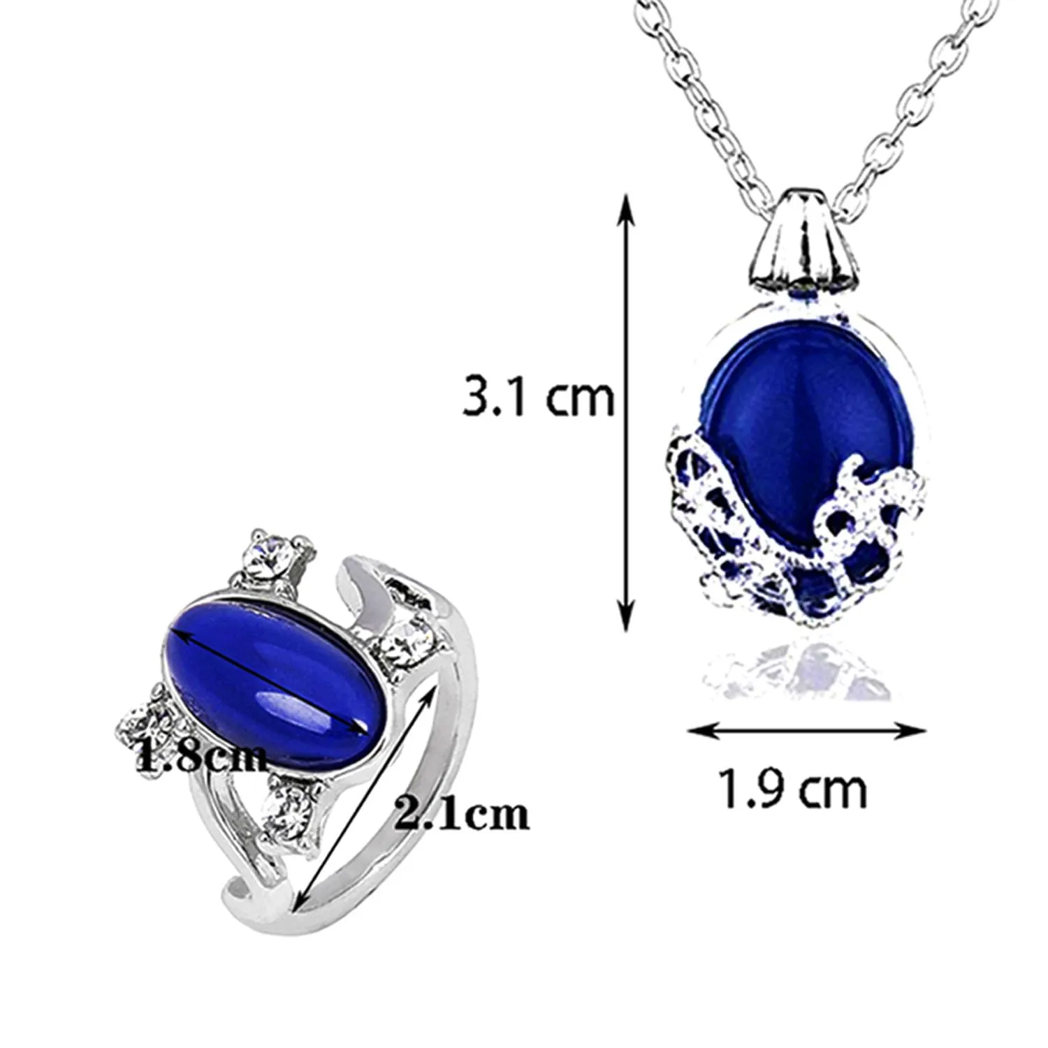 HJYZY The Vampire Diar.s con Adesivo Gioielli Set Daywalking Katherine Sapphire Collana Elena Gilbert Apertura Verbain Locket Collana Elena Sapphire Crystal Anello Luce Diurna 13 pezzi - immagine 2