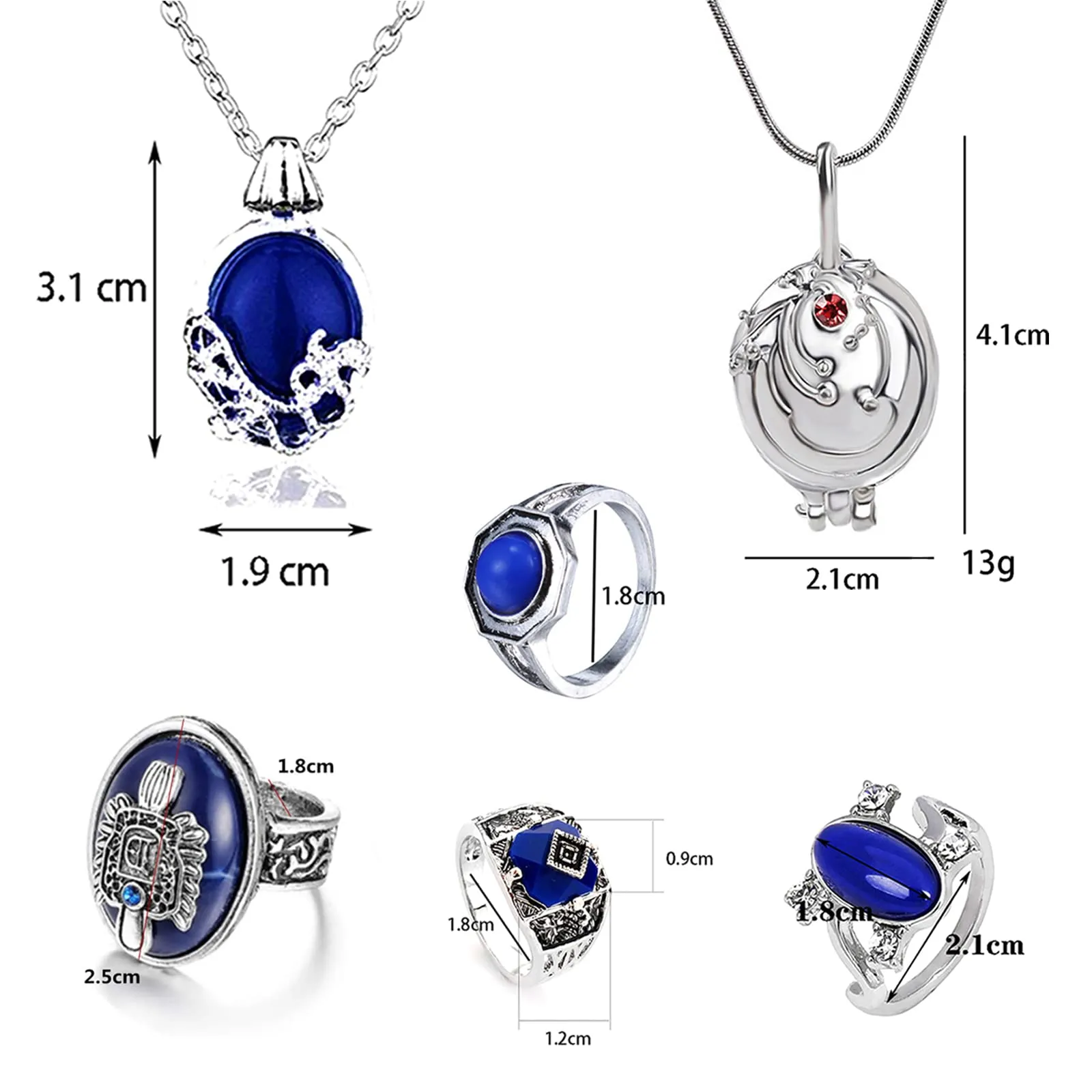 The Vampire Gioielli Elena Gilbert Apertura Vervain Locket Collana con ciondolo in cristallo zaffiro 28 pezzi - immagine 4
