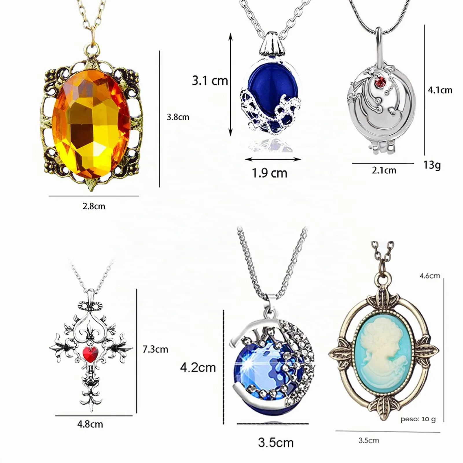 Elena Gilbert Verbena Medaglione Katherine Daywalking con cristalli di zaffiro e collane Bennett Bonnie in argento antico con Adesivo 26 pezzi - immagine 2