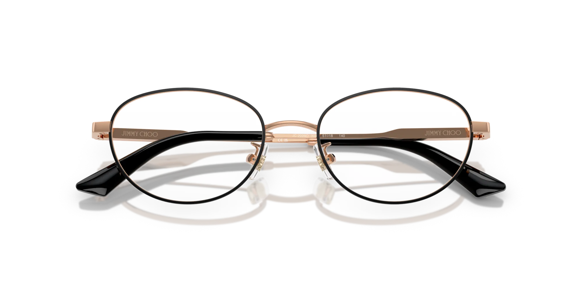 Jimmy Choo JC2009D 3022 Montature da vista Acciaio Rosa Rotonda Normale - immagine 2