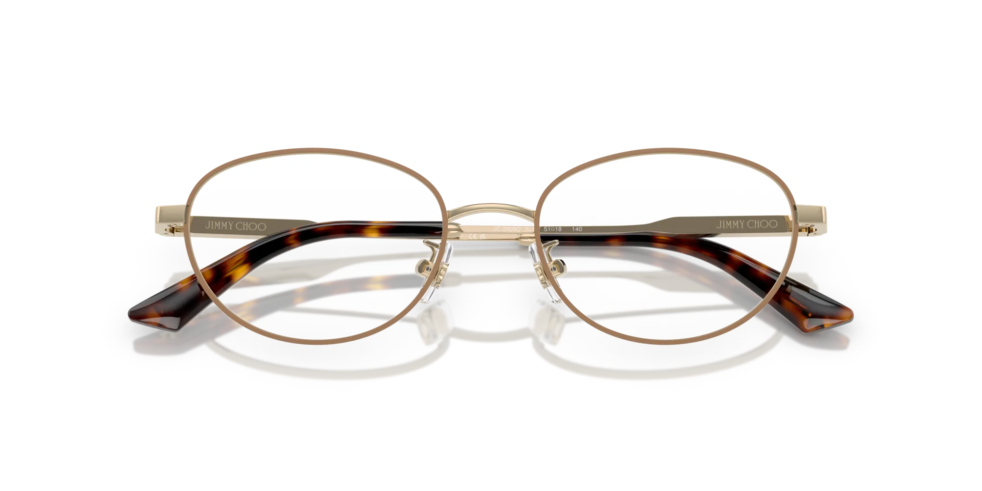 Jimmy Choo JC2009D 3019 Montature da vista Acciaio Marrone Rotonda Normale - immagine 2