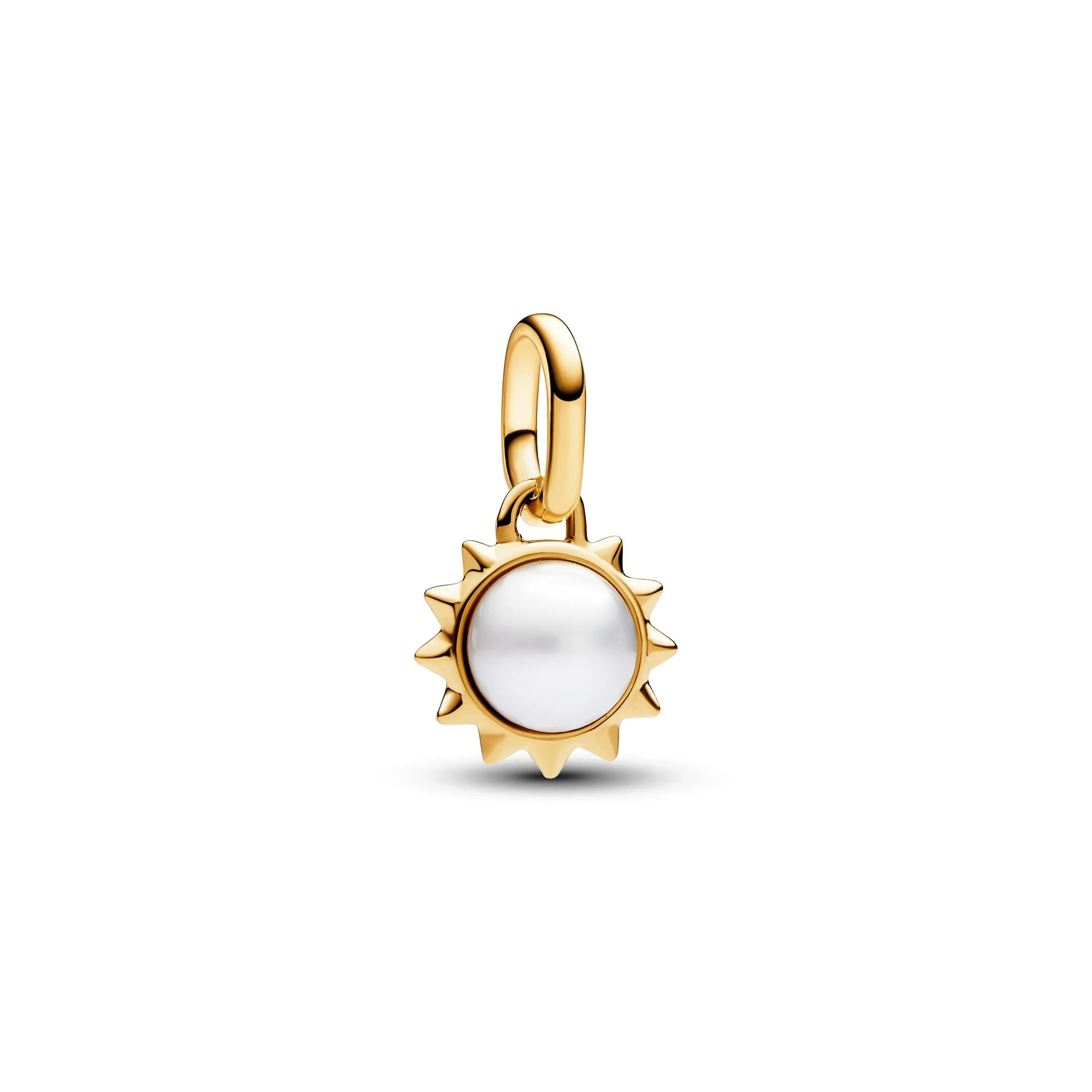 PANDORA ME Mini pendente con sole placcato in oro 14k con perla coltivata d'acqua dolce bianca trattata - immagine 1