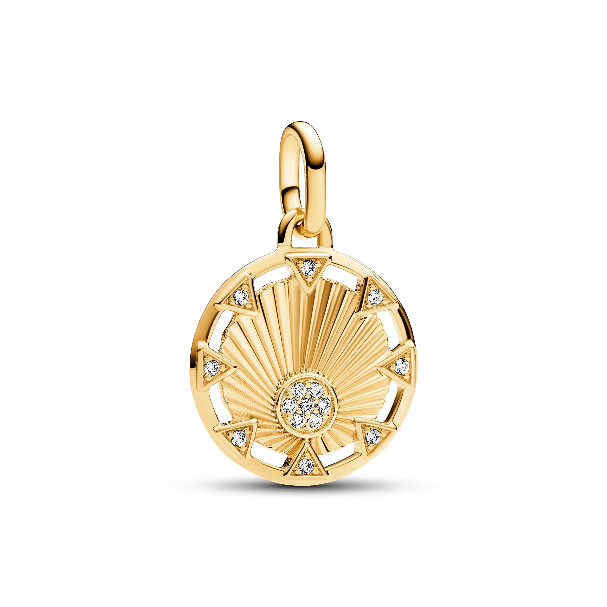 PANDORA ME Medaglione a forma di fulmine placcato in oro 14k con zirconi cubici trasparenti - immagine 1