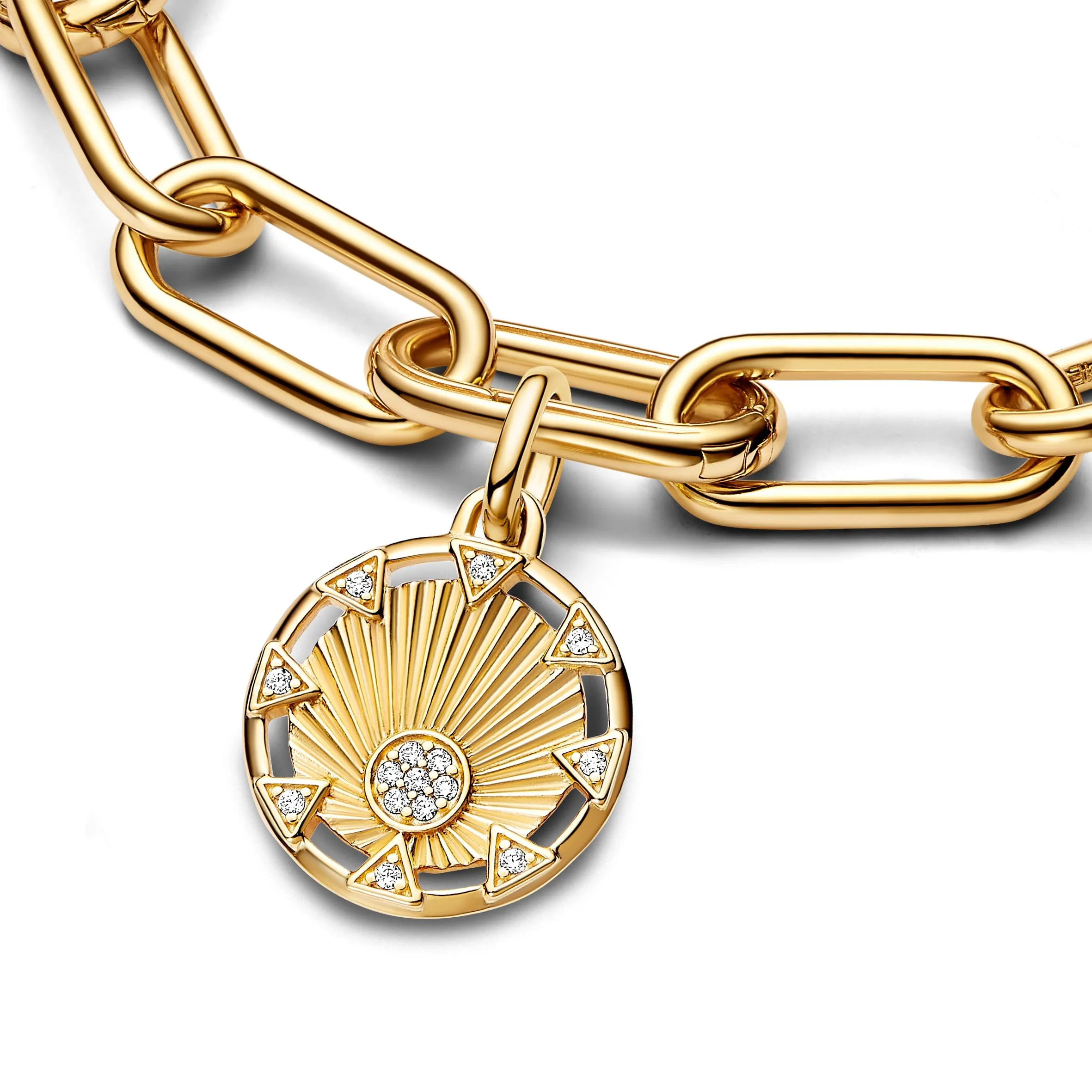 PANDORA ME Medaglione a forma di fulmine placcato in oro 14k con zirconi cubici trasparenti - immagine 3