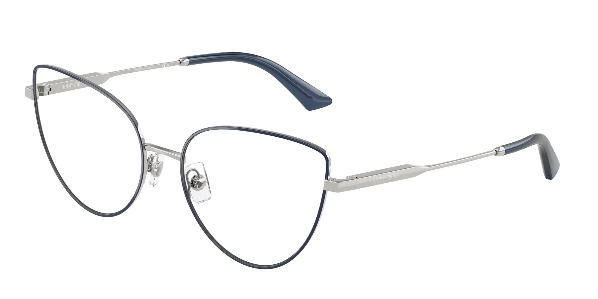 Jimmy Choo JC2008 3021 Montature da vista Acciaio Argento Trasparente Cat Eye Normale - immagine 1