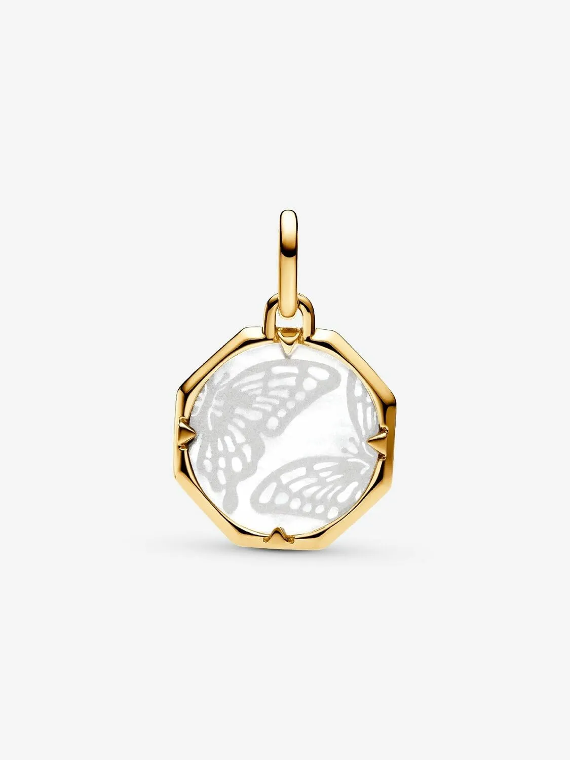 Pandora ME Perlmuttfarbener Schmetterling Medaillon-Charm 763366C01 Pendente - immagine 4