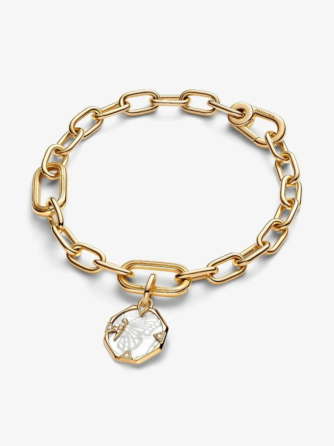 Pandora ME Perlmuttfarbener Schmetterling Medaillon-Charm 763366C01 Pendente - immagine 5