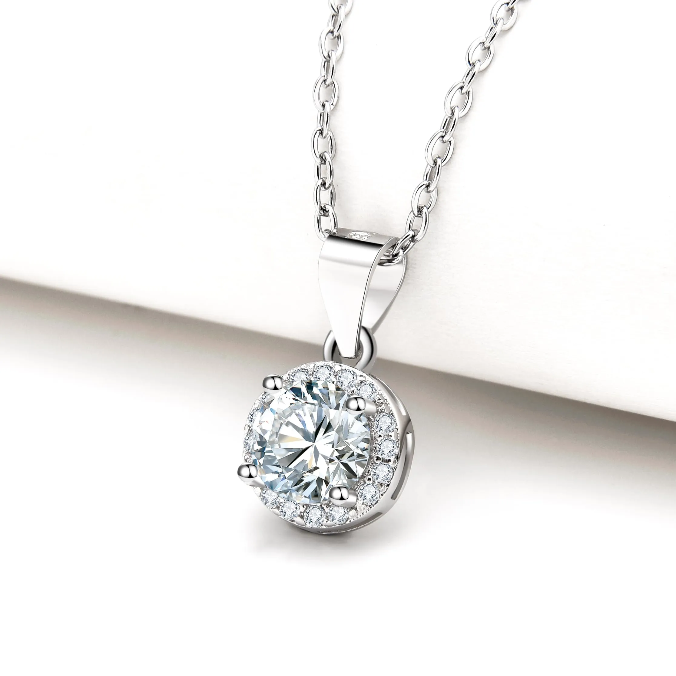 Dada Gioielli - Collana Rotondo 9mm Punto Luce Argento 925 Con Zirconi Brillanti Catenina 45+5cm (Zircone Bianco) - immagine 3