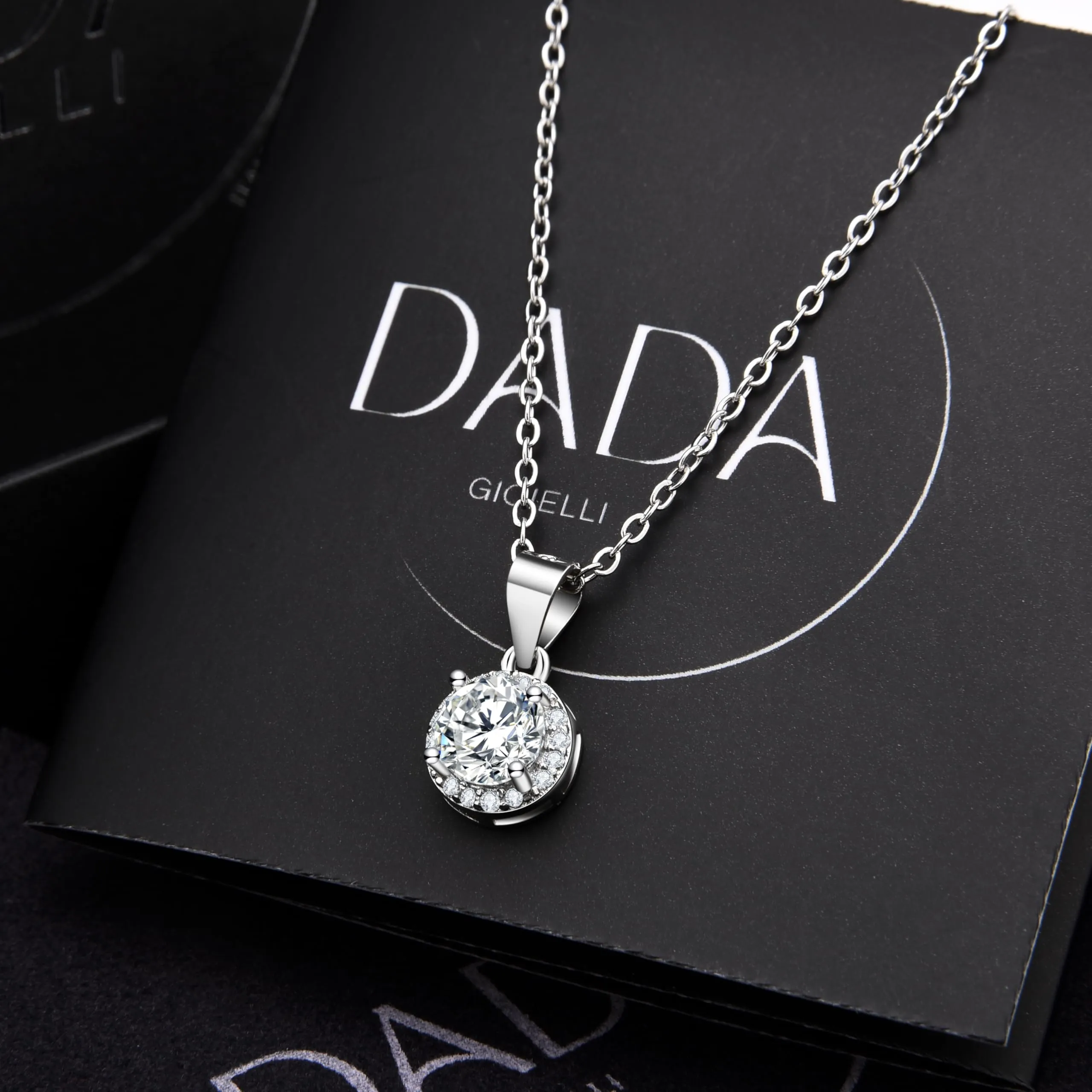 Dada Gioielli - Collana Rotondo 9mm Punto Luce Argento 925 Con Zirconi Brillanti Catenina 45+5cm (Zircone Bianco) - immagine 4