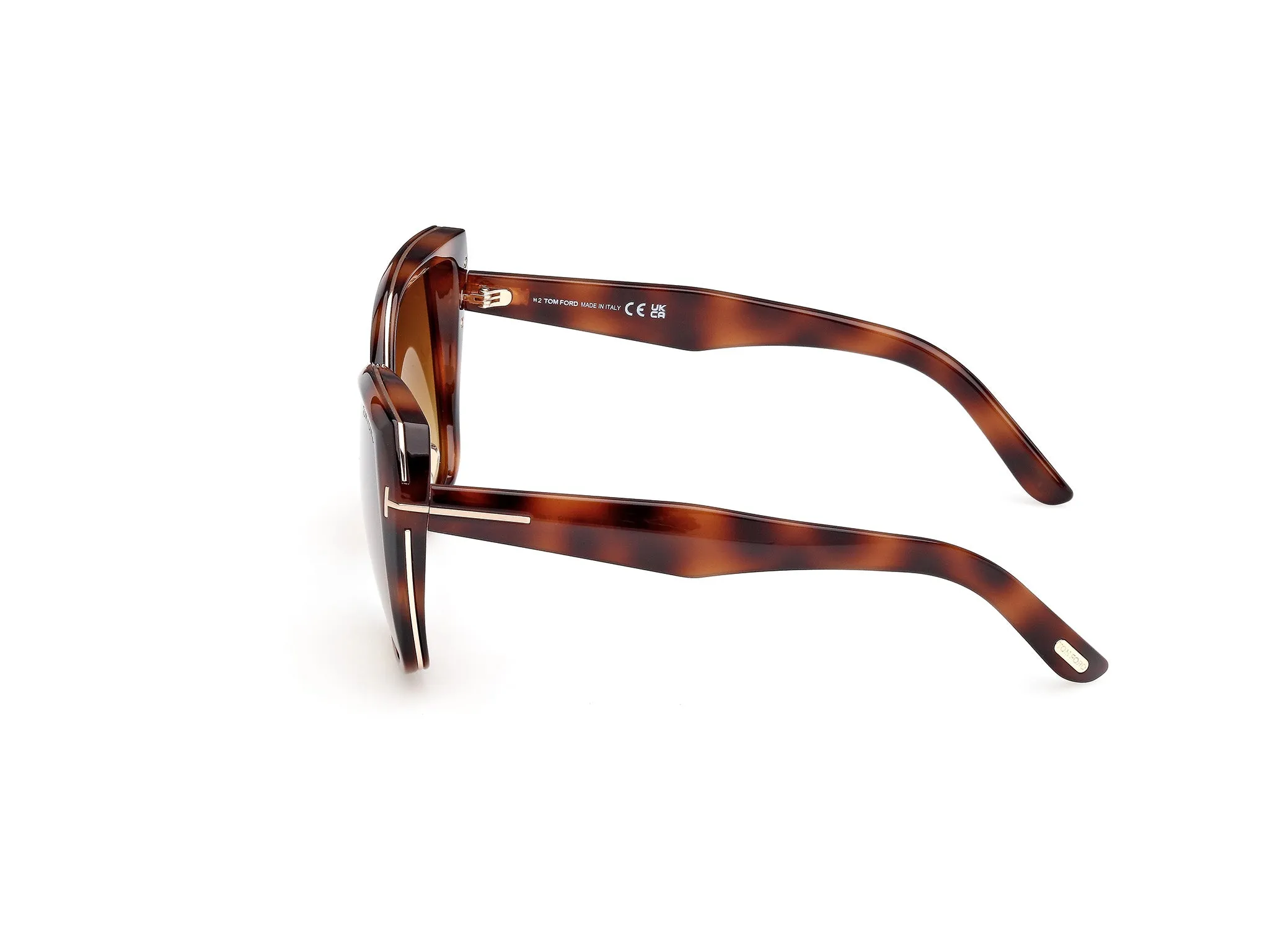 TOM FORD FT1223 PLUM 53F Occhiali da sole Metallo Havana Marrone Farfalla Normale - immagine 3