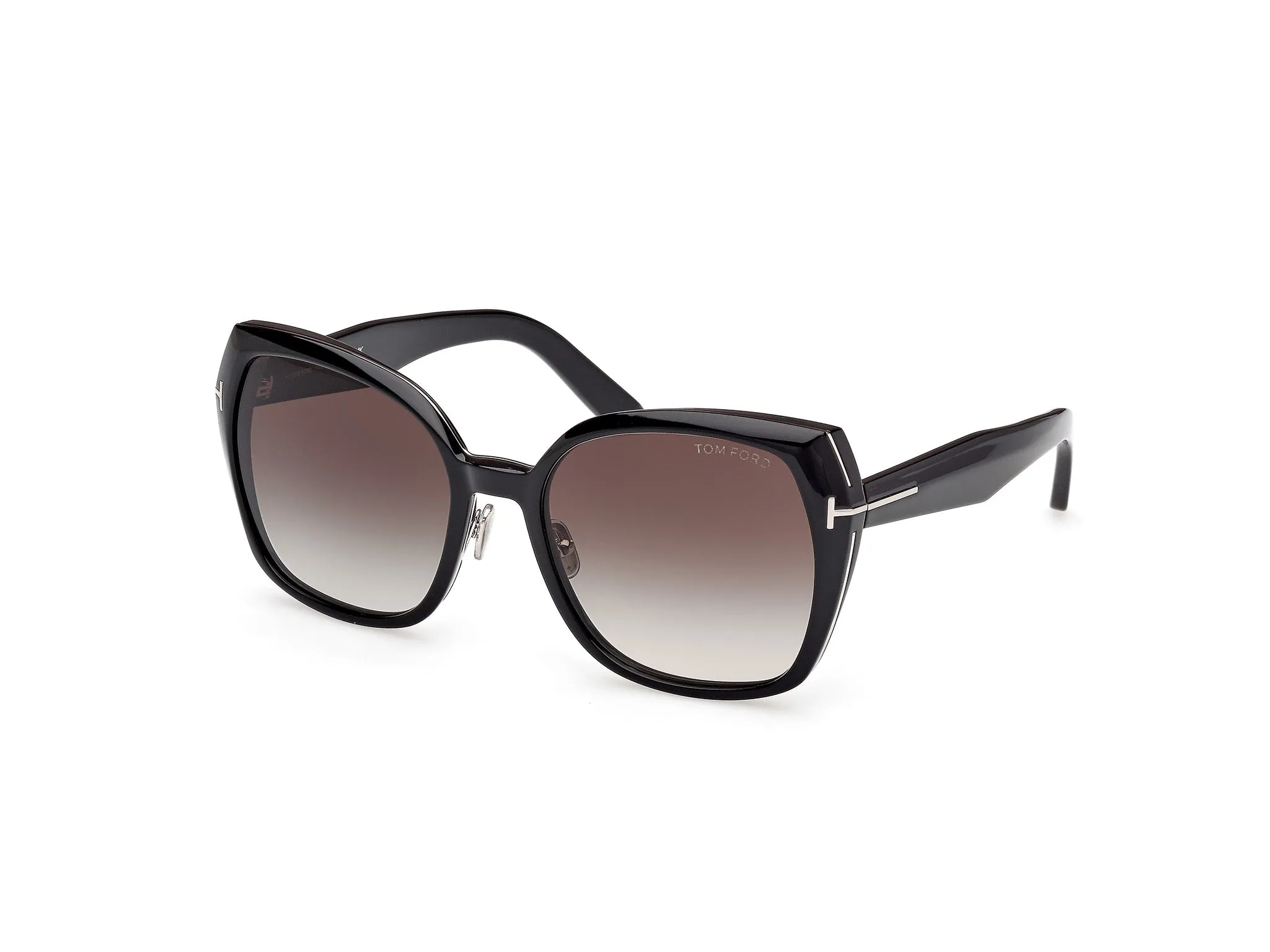 TOM FORD FT1223 PLUM 01B Occhiali da sole Metallo Nero Fumo Farfalla Normale - immagine 1