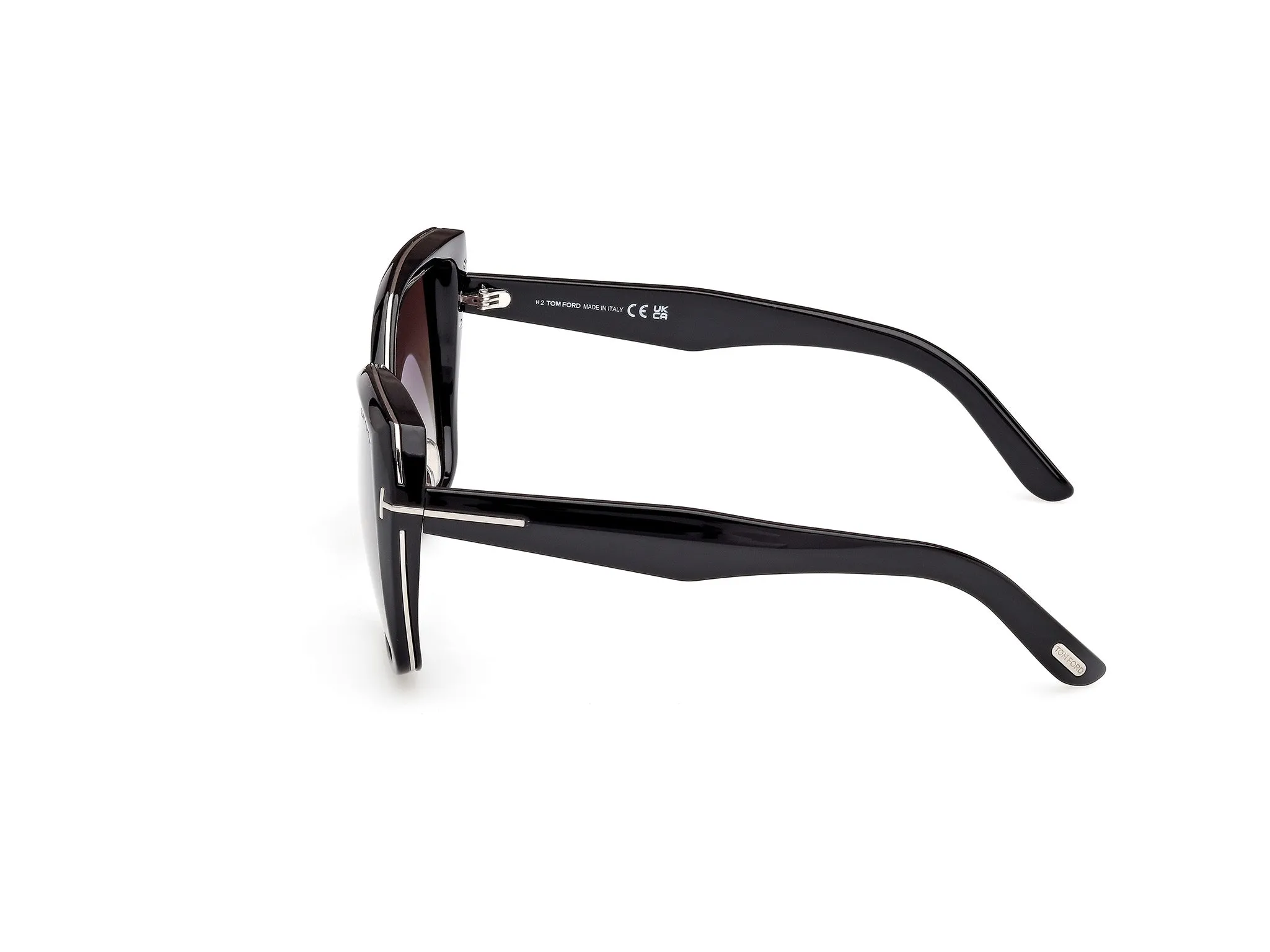 TOM FORD FT1223 PLUM 01B Occhiali da sole Metallo Nero Fumo Farfalla Normale - immagine 3