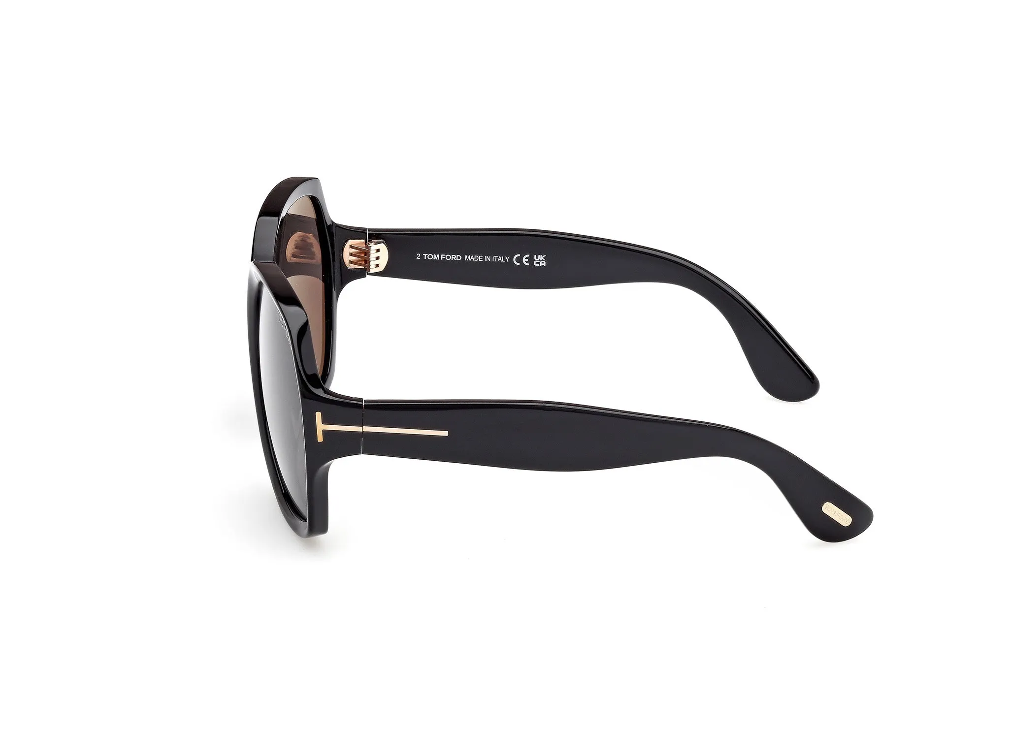 TOM FORD FT1221 SAFFRON 01A Occhiali da sole Acetato Nero Fumo Squadrata Normale - immagine 3