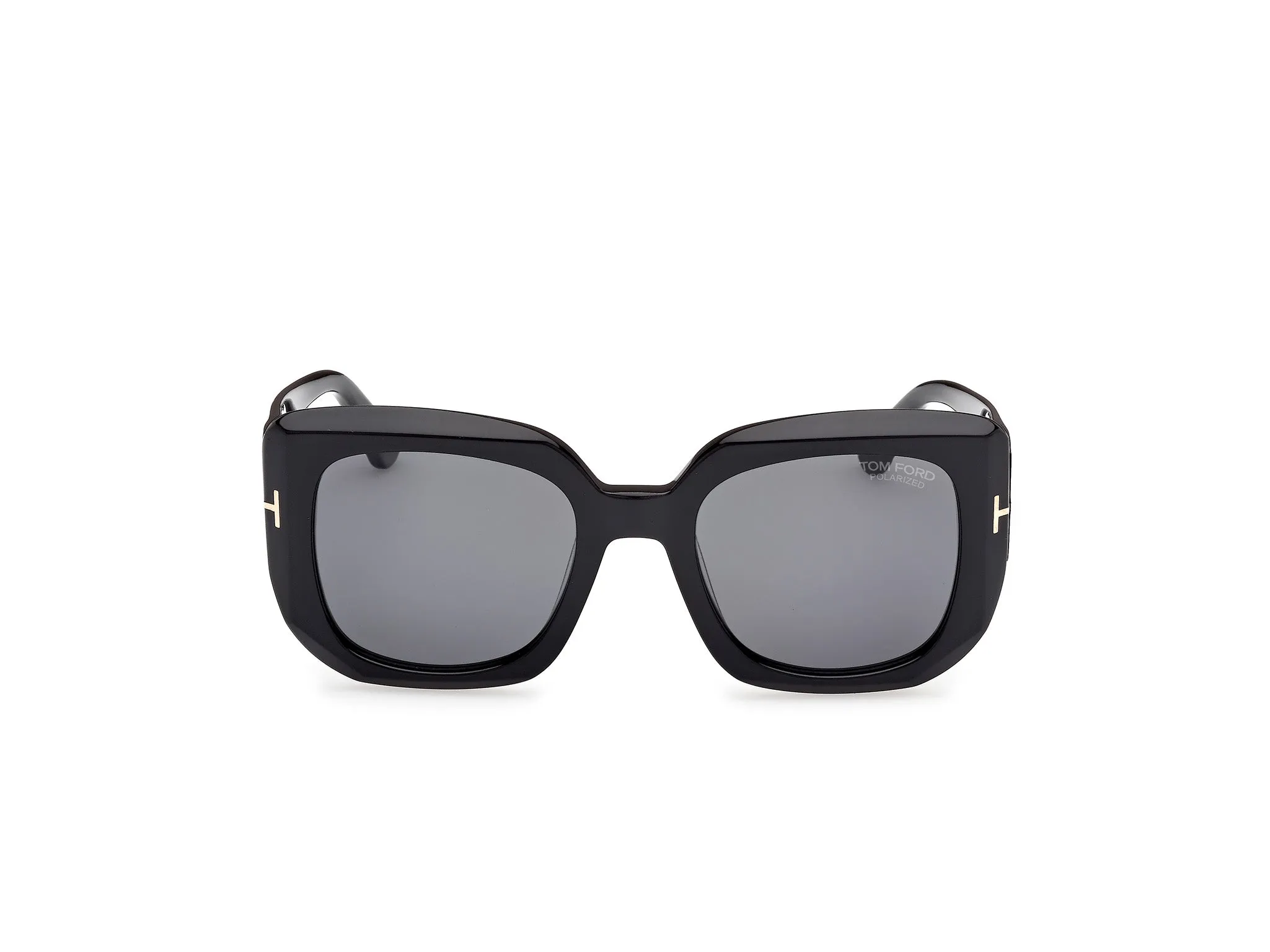TOM FORD FT1220 CARLA-02 01D Occhiali da sole Acetato Nero Fumo Squadrata Polarizzata - immagine 2