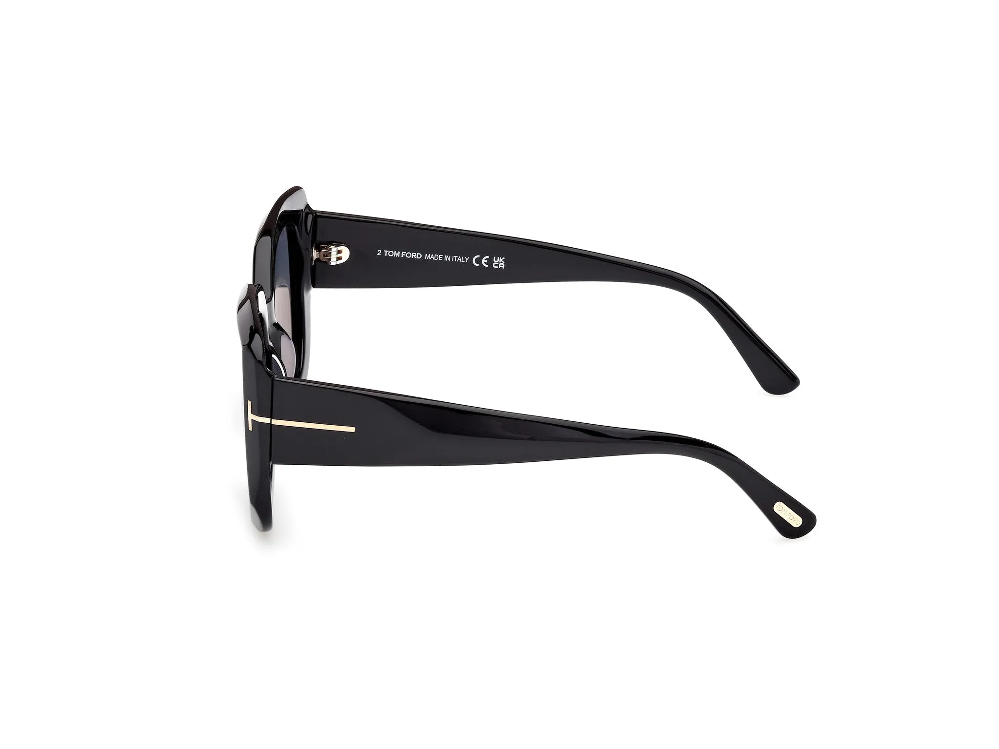 TOM FORD FT1220 CARLA-02 01D Occhiali da sole Acetato Nero Fumo Squadrata Polarizzata - immagine 3
