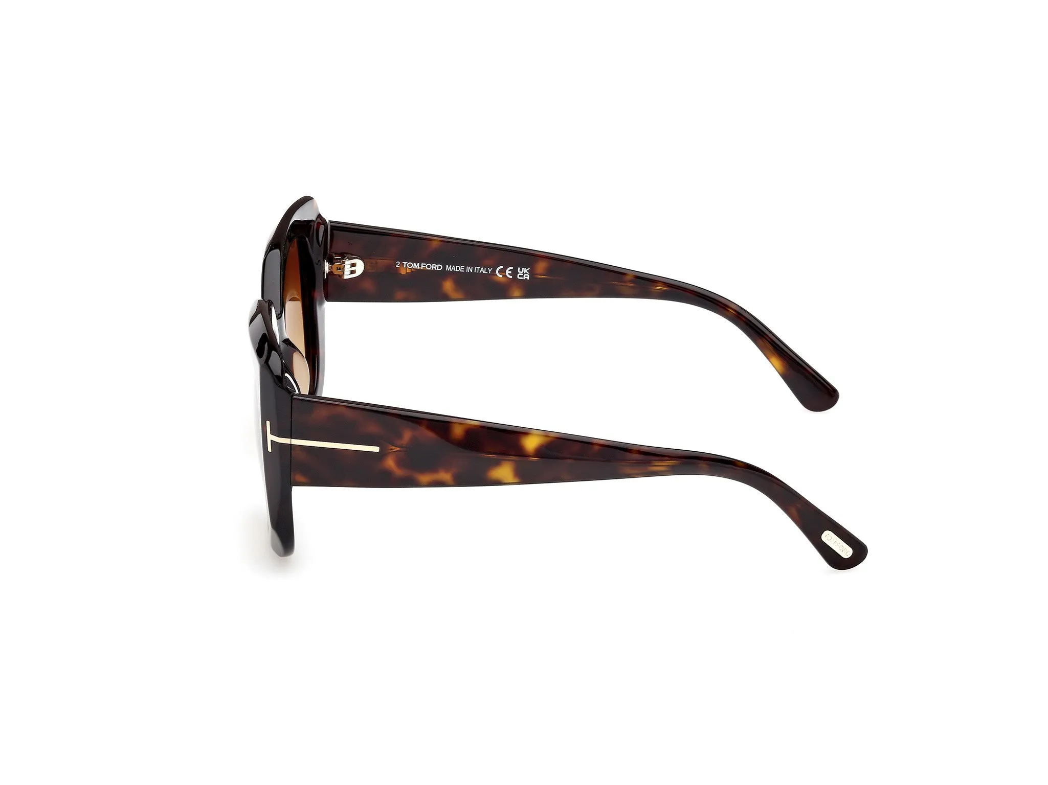 TOM FORD FT1220 CARLA-02 52F Occhiali da sole Acetato Havana Marrone Squadrata Normale Sfumato - immagine 3