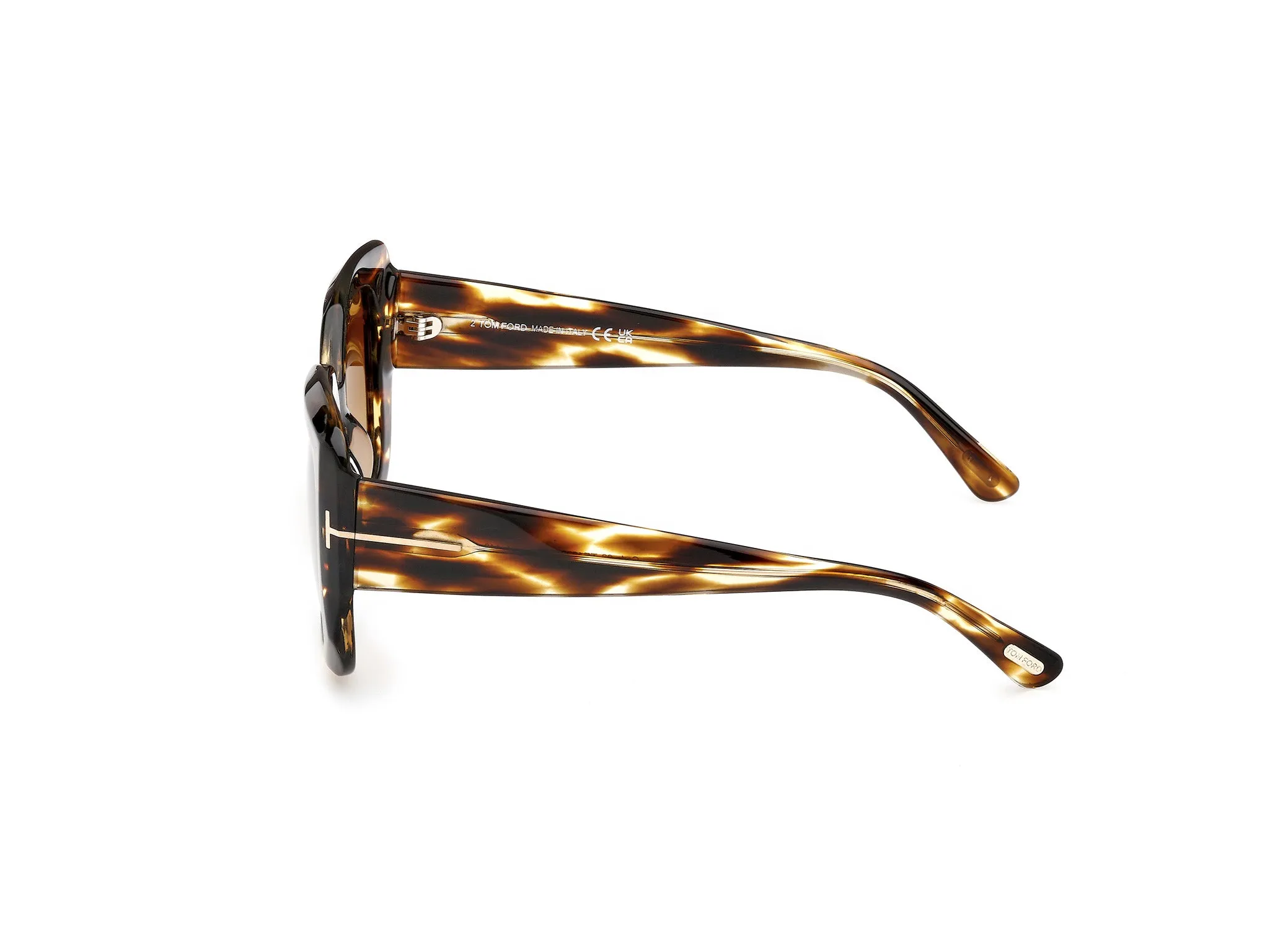 TOM FORD FT1220 CARLA-02 55F Occhiali da sole Acetato Havana Marrone Squadrata Normale - immagine 3