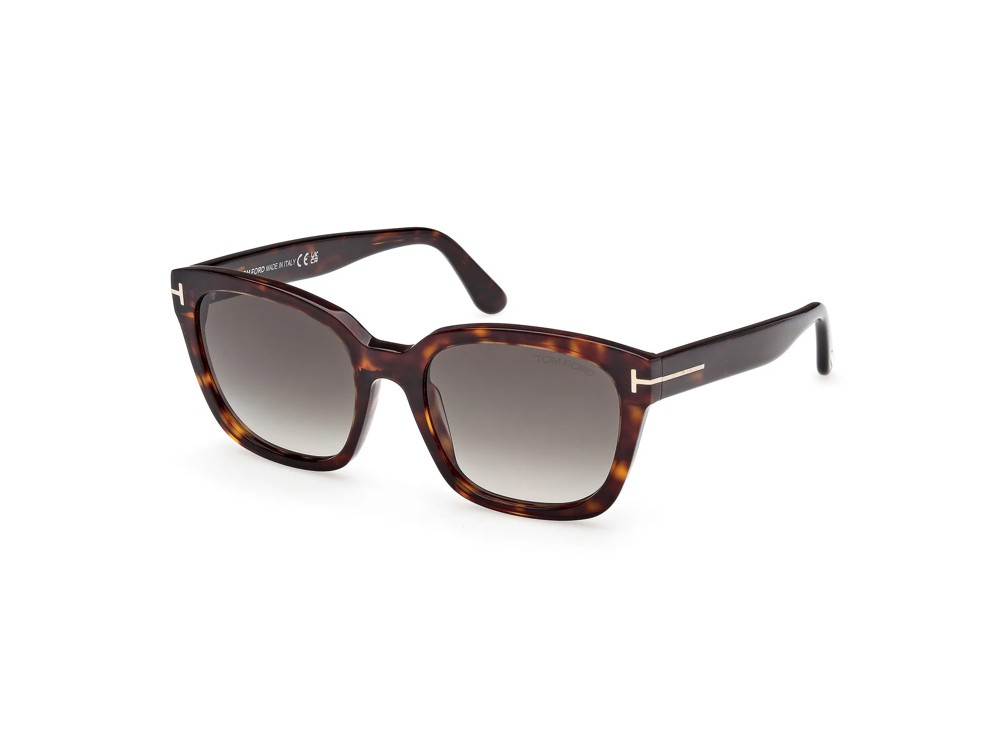 TOM FORD FT1216 HAYLAY 52B Occhiali da sole Acetato Havana Grigio Squadrata Normale Sfumato - immagine 1