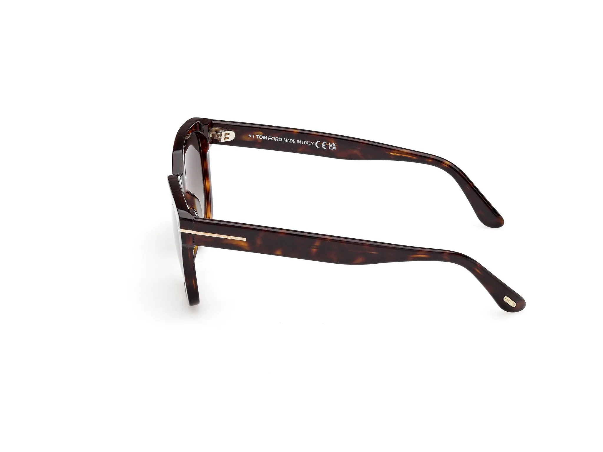 TOM FORD FT1216 HAYLAY 52B Occhiali da sole Acetato Havana Grigio Squadrata Normale Sfumato - immagine 3