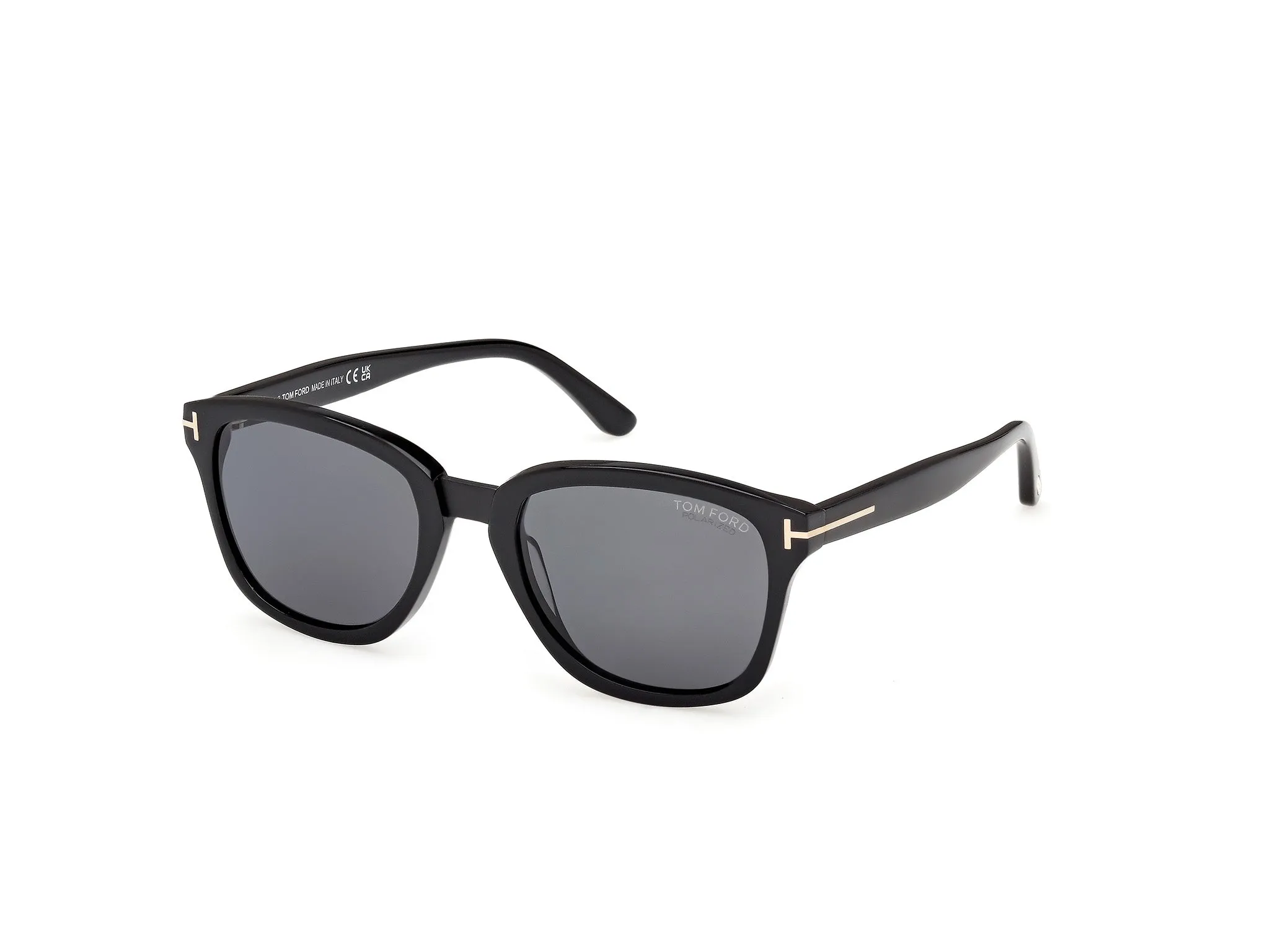TOM FORD FT1213 GRAYDON 01D Occhiali da sole Acetato Nero Fumo Squadrata Polarizzata - immagine 1