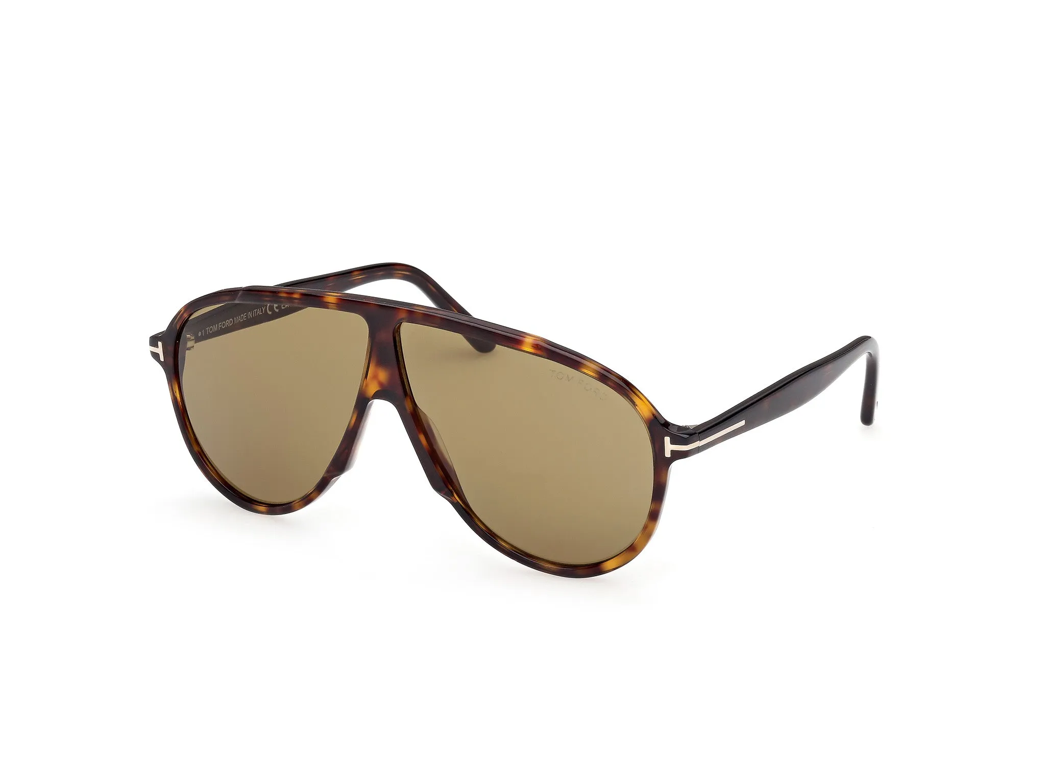 TOM FORD FT1211 VLADIMIR 52N Occhiali da sole Acetato Havana Verde Pilot Normale - immagine 1