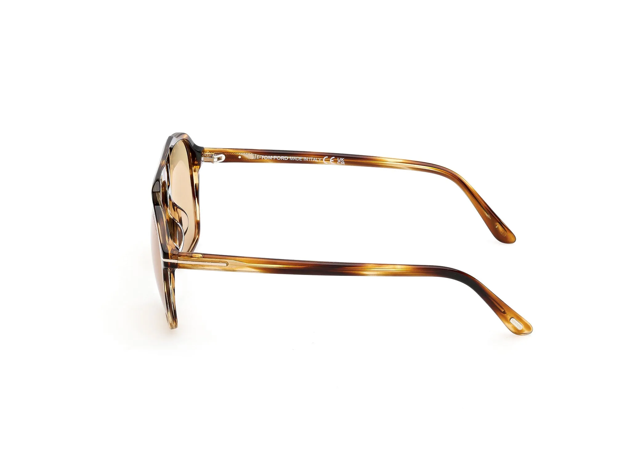 TOM FORD FT1209 AUTARI 56E Occhiali da sole Acetato Havana Giallo Squadrata Fotocromatiche - immagine 3