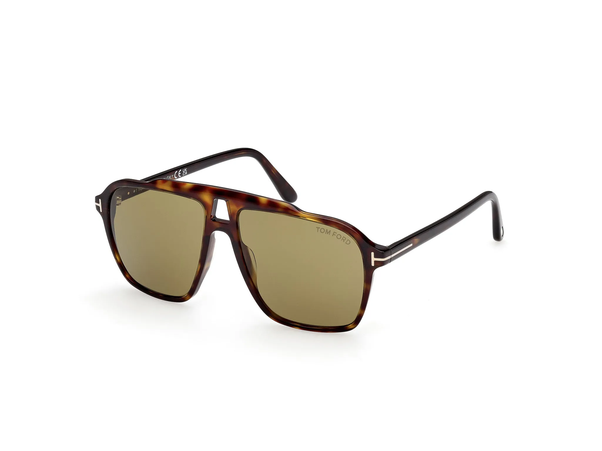 TOM FORD FT1209 AUTARI 52N Occhiali da sole Acetato Havana Verde Squadrata Normale - immagine 1