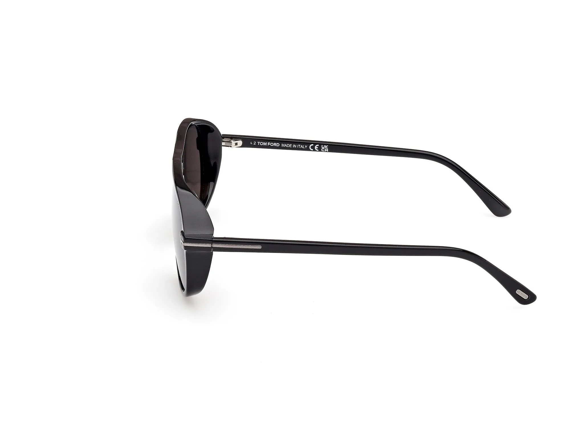 TOM FORD FT1208-N GUILLAUME 01A Occhiali da sole Acetato Nero Fumo Pilot Normale - immagine 3