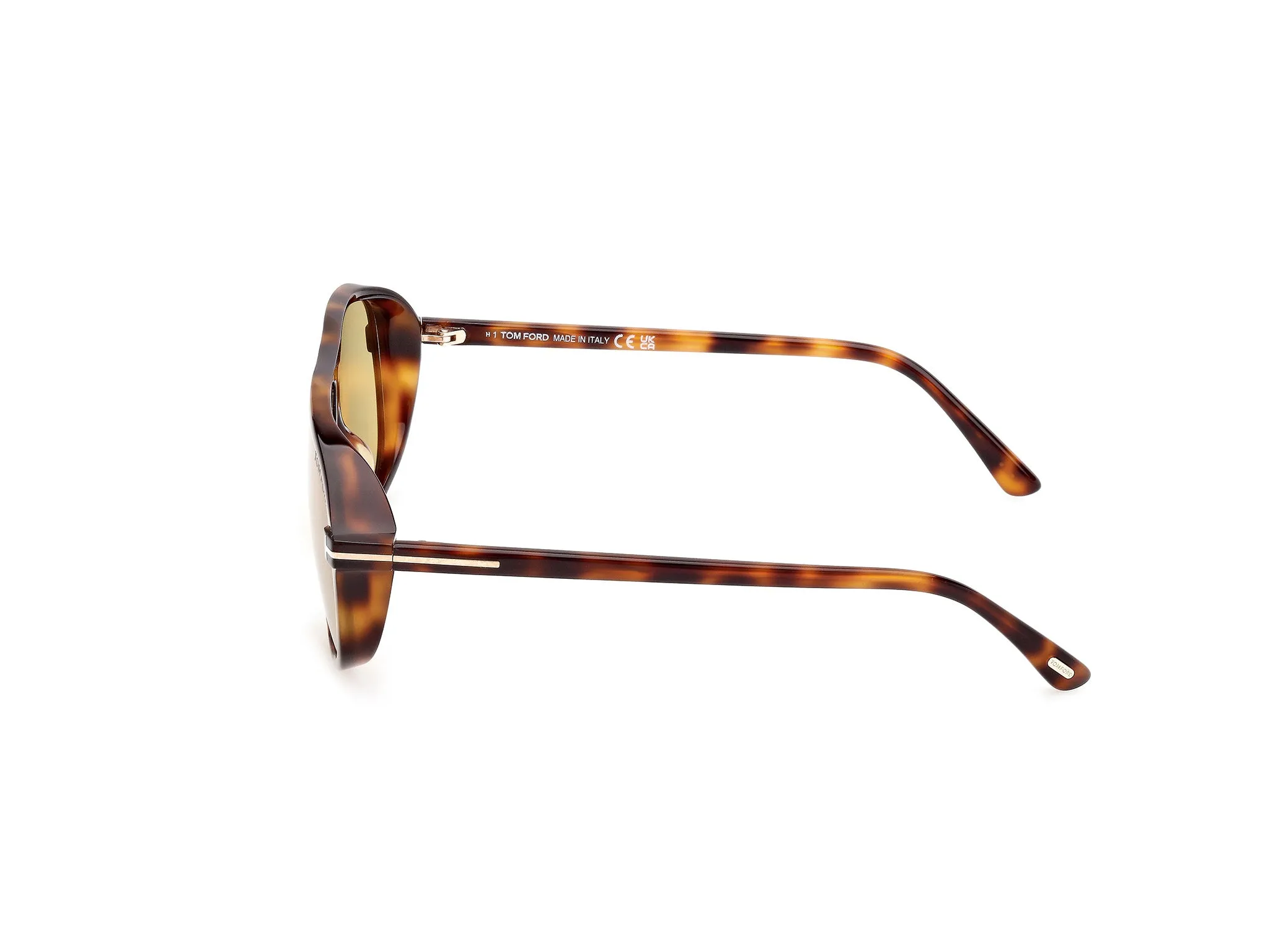 TOM FORD FT1208 GUILLAUME 53E Occhiali da sole Acetato Havana Giallo Pilot Normale - immagine 3