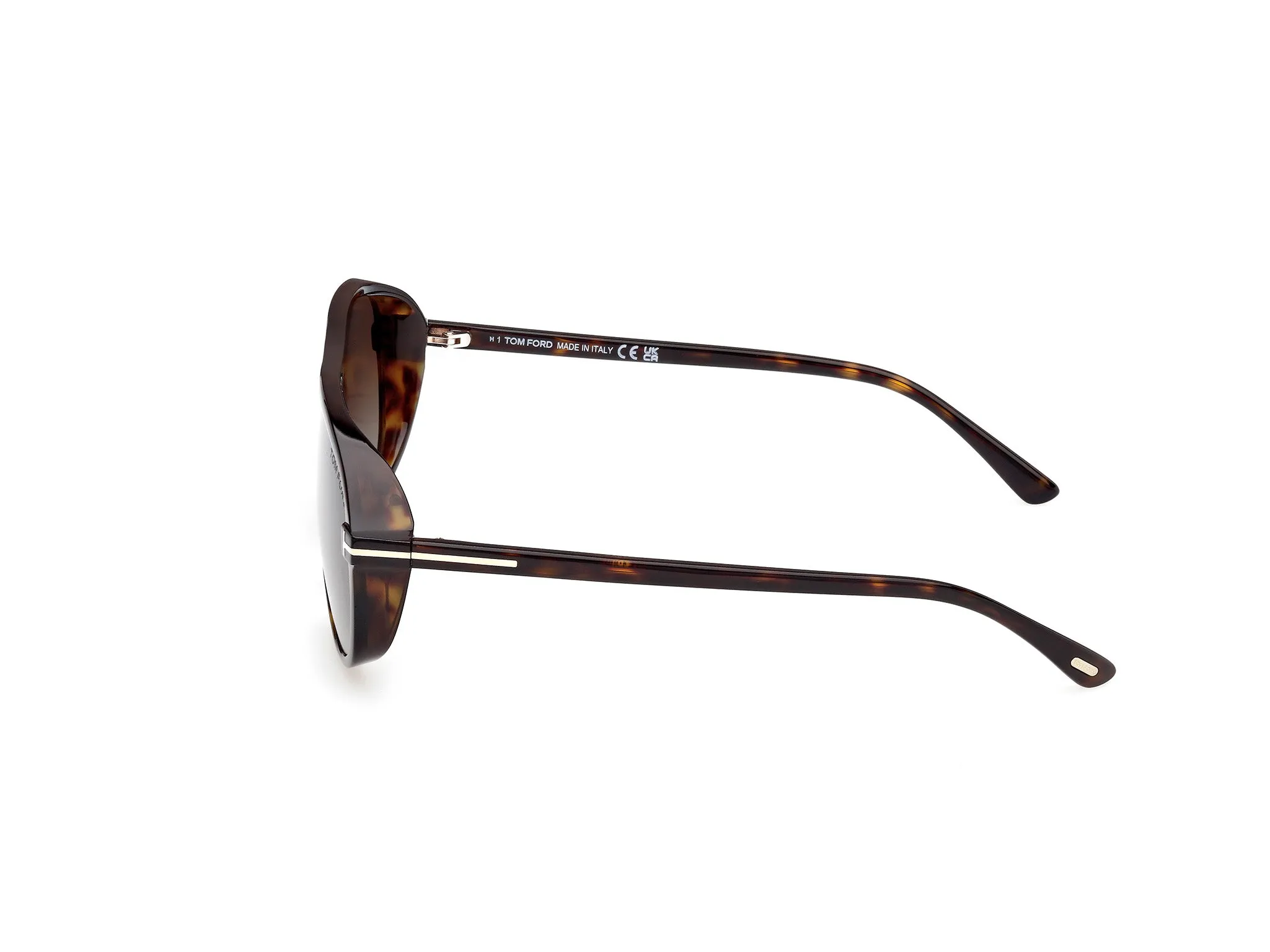 TOM FORD FT1208 GUILLAUME 52K Occhiali da sole Acetato Havana Trasparente Pilot Normale Sfumato - immagine 3